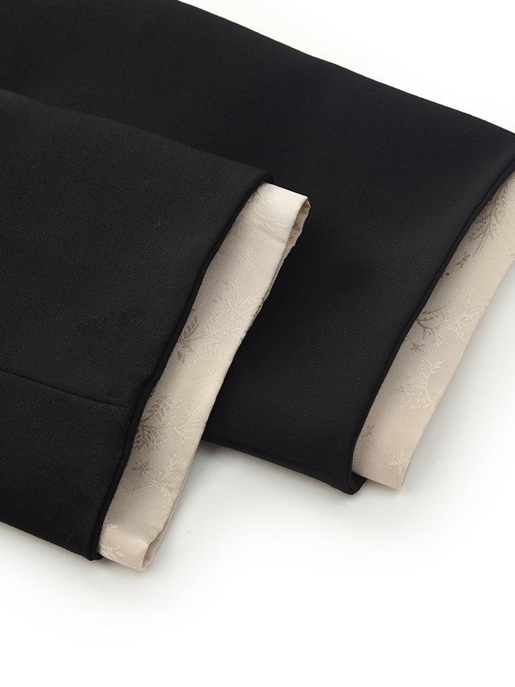 Worsted Woolen Crop Blazer With Detachable Sleeve Product Image