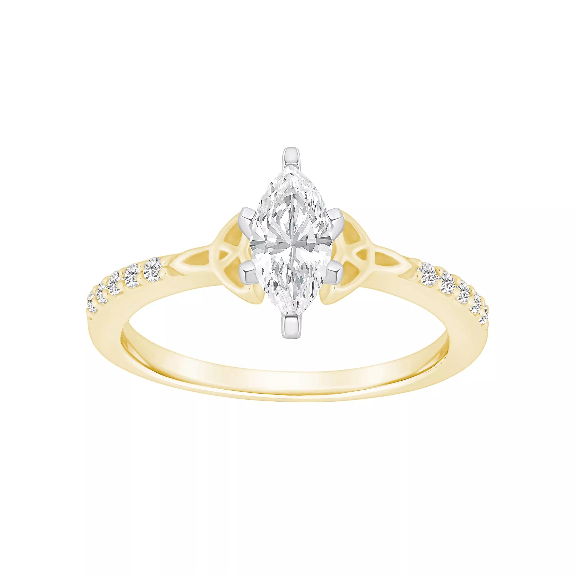 Alyson Layne 14k Gold 1/2 Carat T.W. Diamond Marquise Engagement Ring, Women's, Size: 9.50, Two Tone Gold Product Image