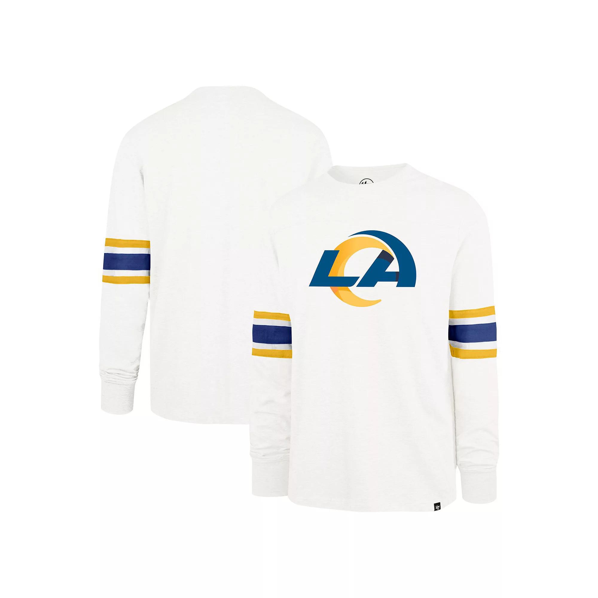 Men's '47 White Los Angeles Rams Gridiron Premier Brex Long Sleeve T-Shirt,  Product Image