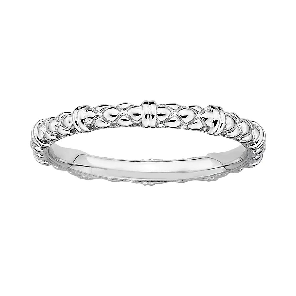 Stacks & Stones Sterling Silver Textured Stack Ring, Women's, Size: 8 Product Image
