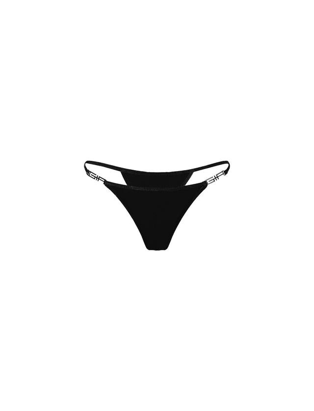 AVA G-STRING BIKINI BOTTOM - SOLID BLACK Product Image
