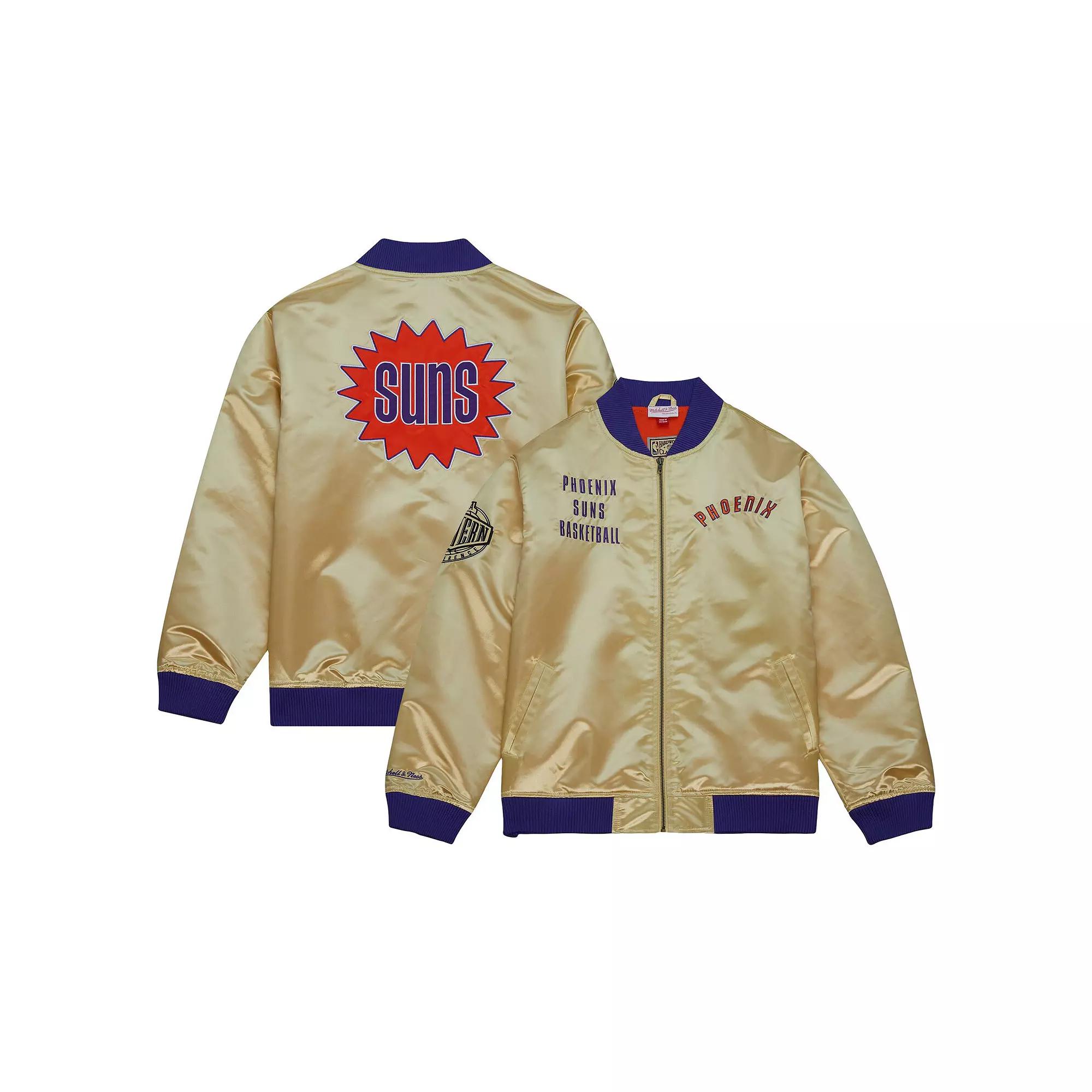 Men's Mitchell & Ness Gold Phoenix Suns Team OG 2.0 Vintage Logo Satin Full-Zip Jacket, Size: Large, Phx Gold Product Image