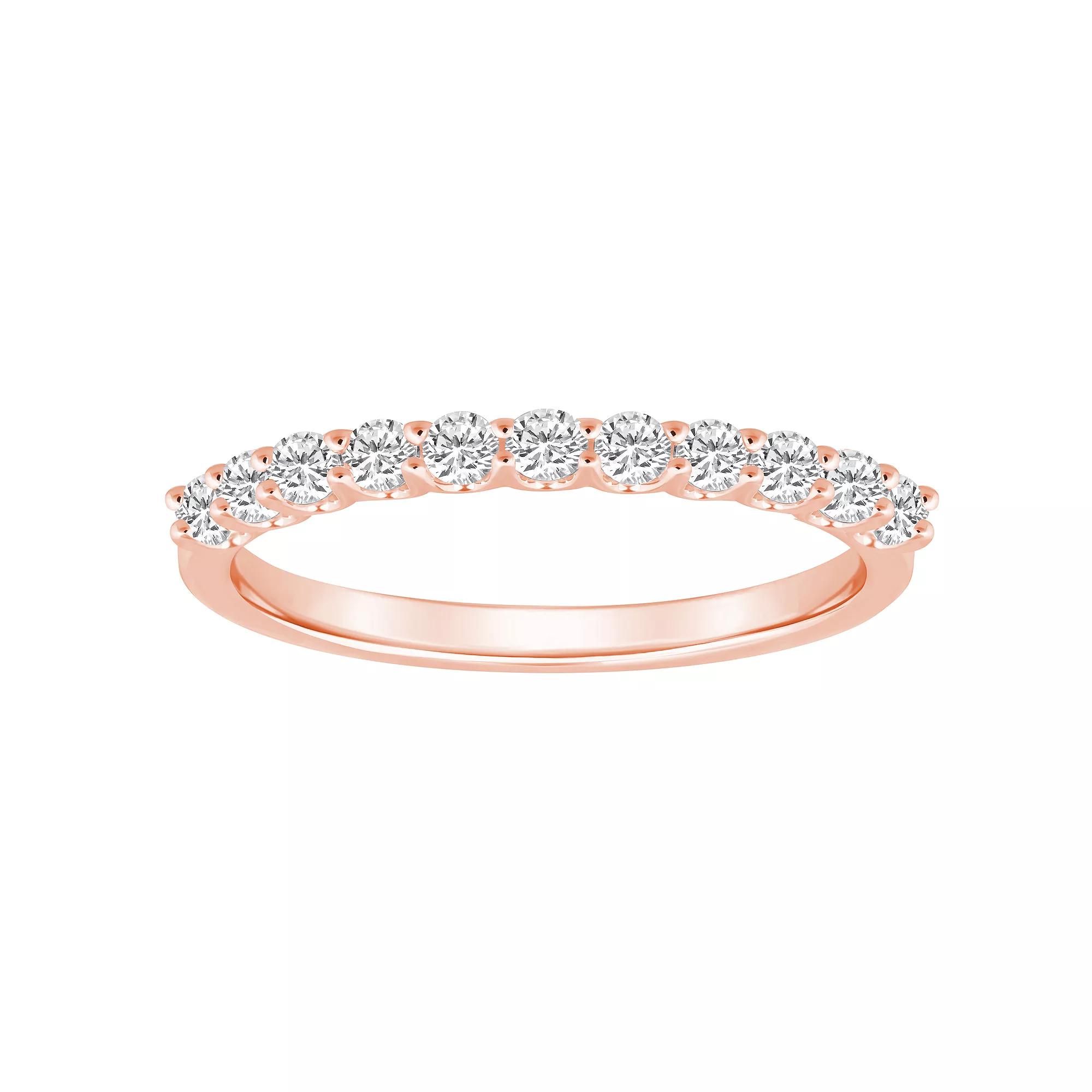 Alyson Layne 14k Gold 1/3 Carat T.W. Diamond 11-Stone Wedding Band, Womens Pink Product Image