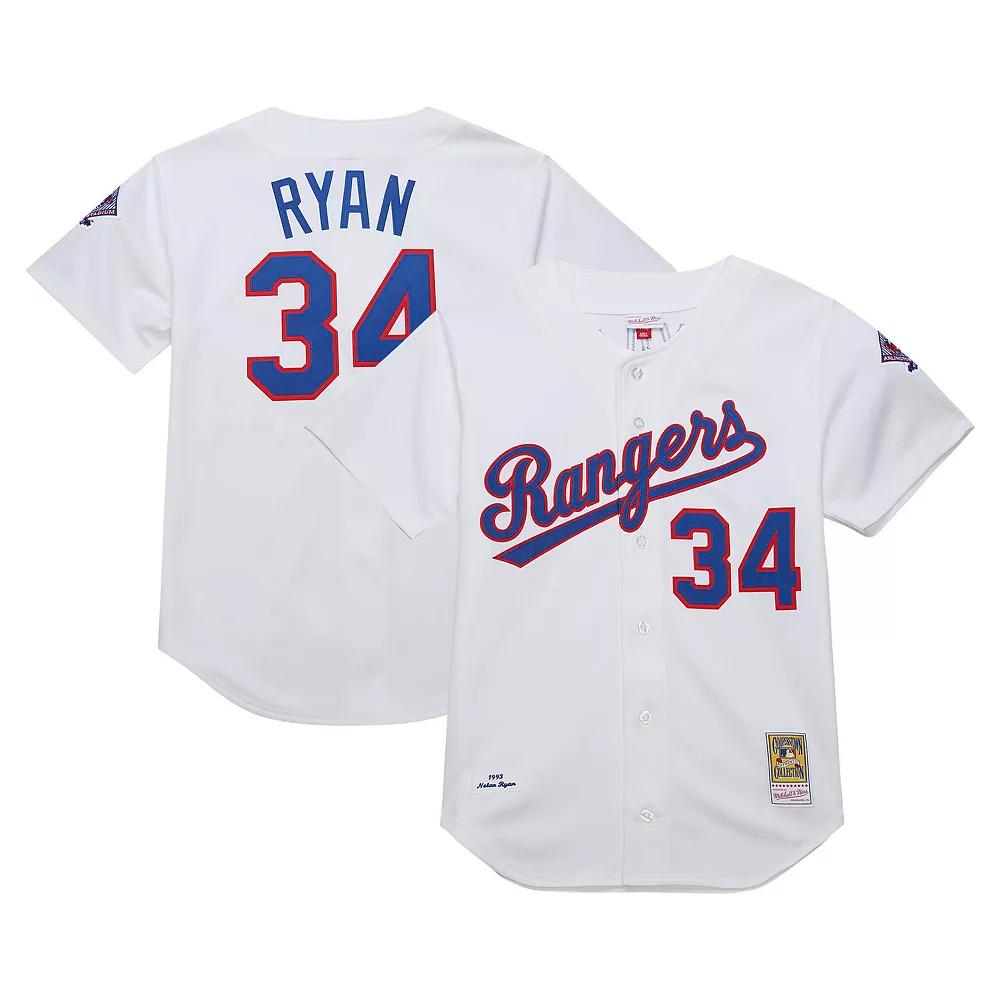 Men's Mitchell & Ness Nolan Ryan Nolan Ryan White Texas Rangers 1993 Cooperstown Collection Authentic Jersey,  Product Image
