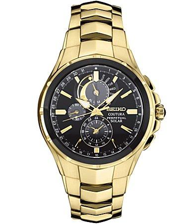 Seiko Mens Coutura Stainless Steel Solar Chronograph Watch - SSG009, Silver Tone Product Image