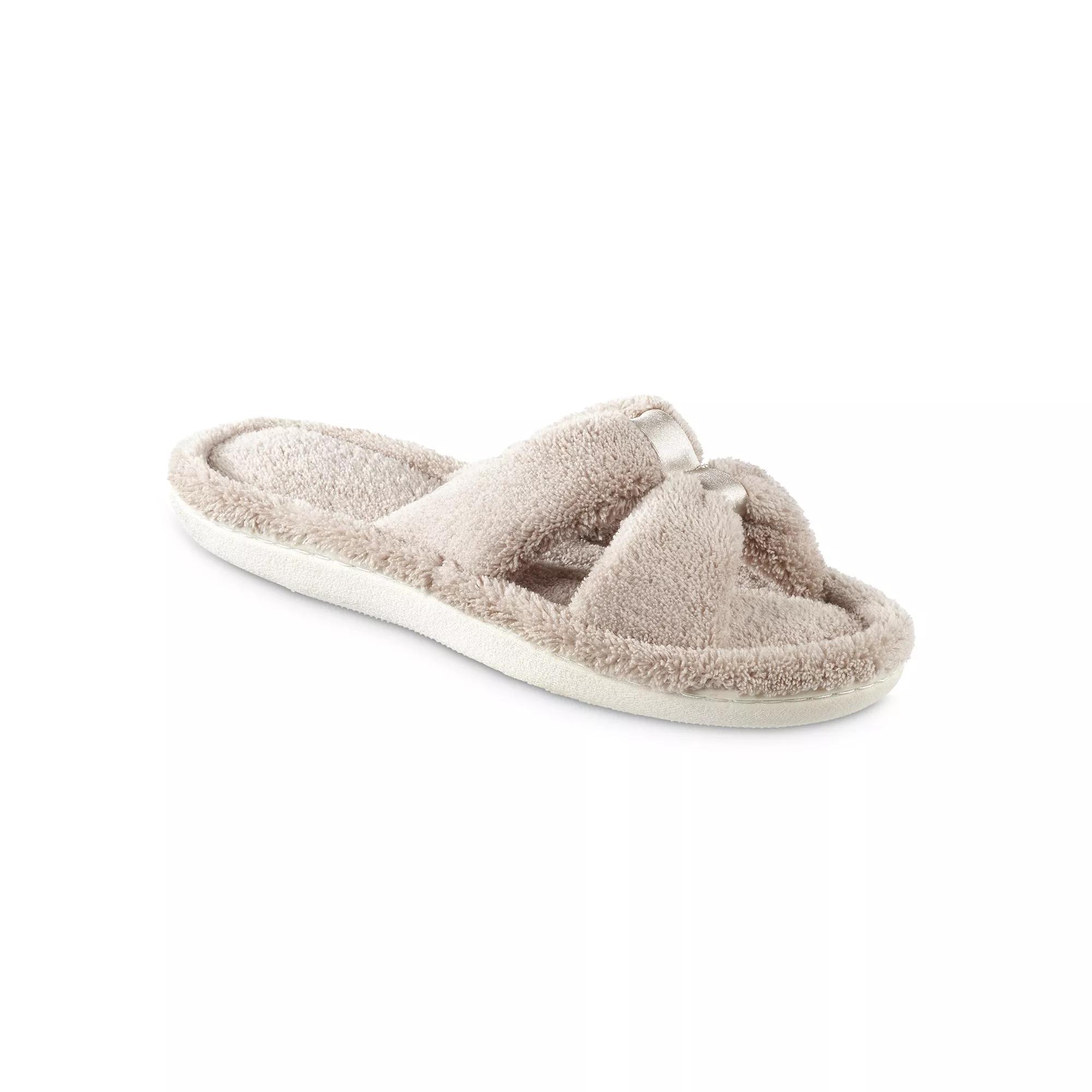 Womens isotoner Memory Foam Microterry X-Slide Slippers with Satin Trim Product Image