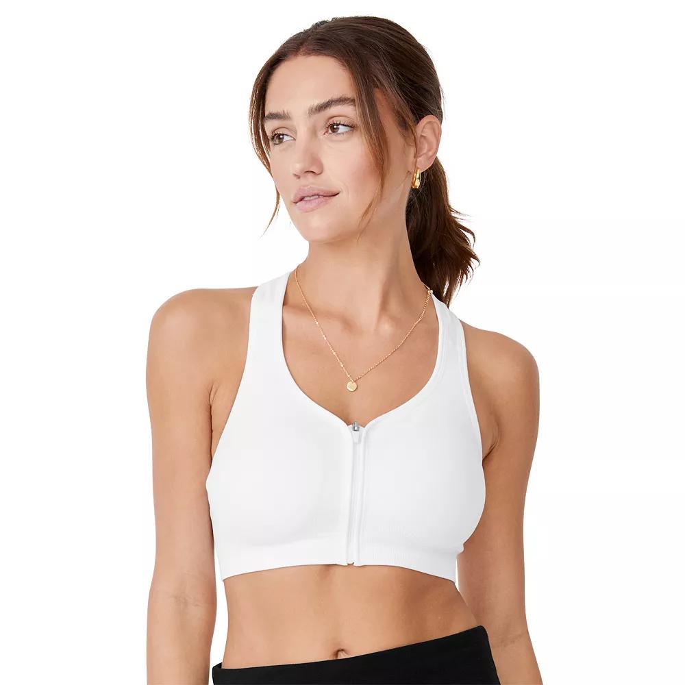 Jockey Sport® Zip Front Seam Free Sports Bra, Women's,  Product Image