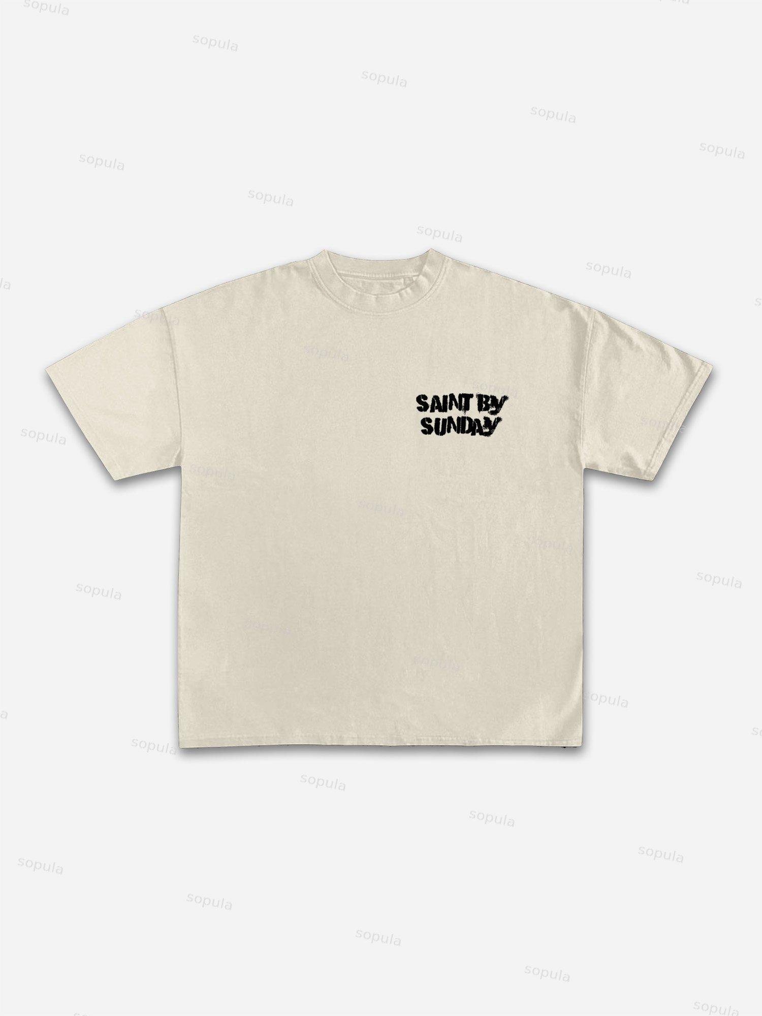 Sunday Is A Saint, Friday Is A Sinner Street Vintage Graphic Cotton T-shirt Product Image