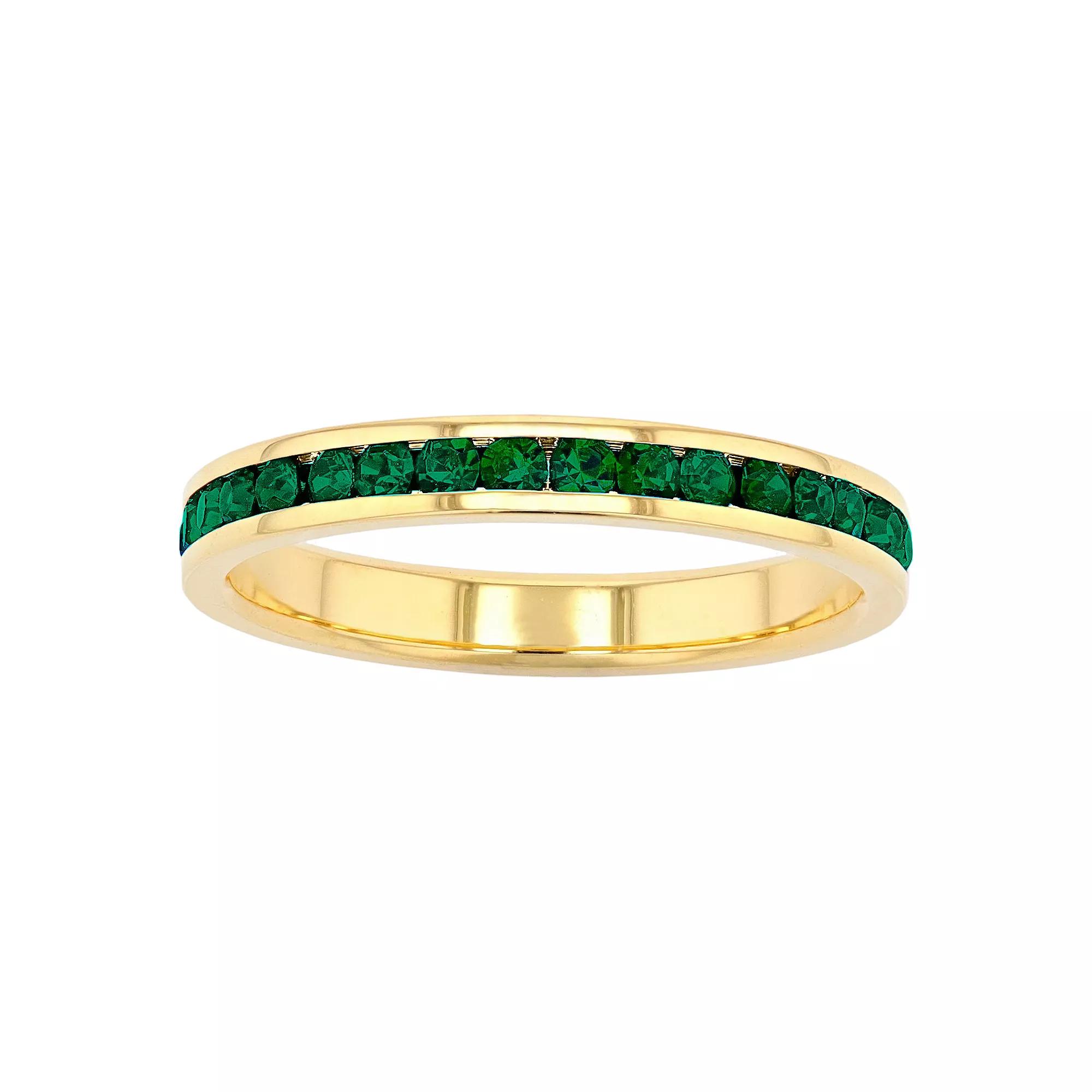 Traditions Jewelry Company 18k Gold Over Silver Birthstone Crystal Eternity Ring, Womens, 18k Gold Plated August Product Image