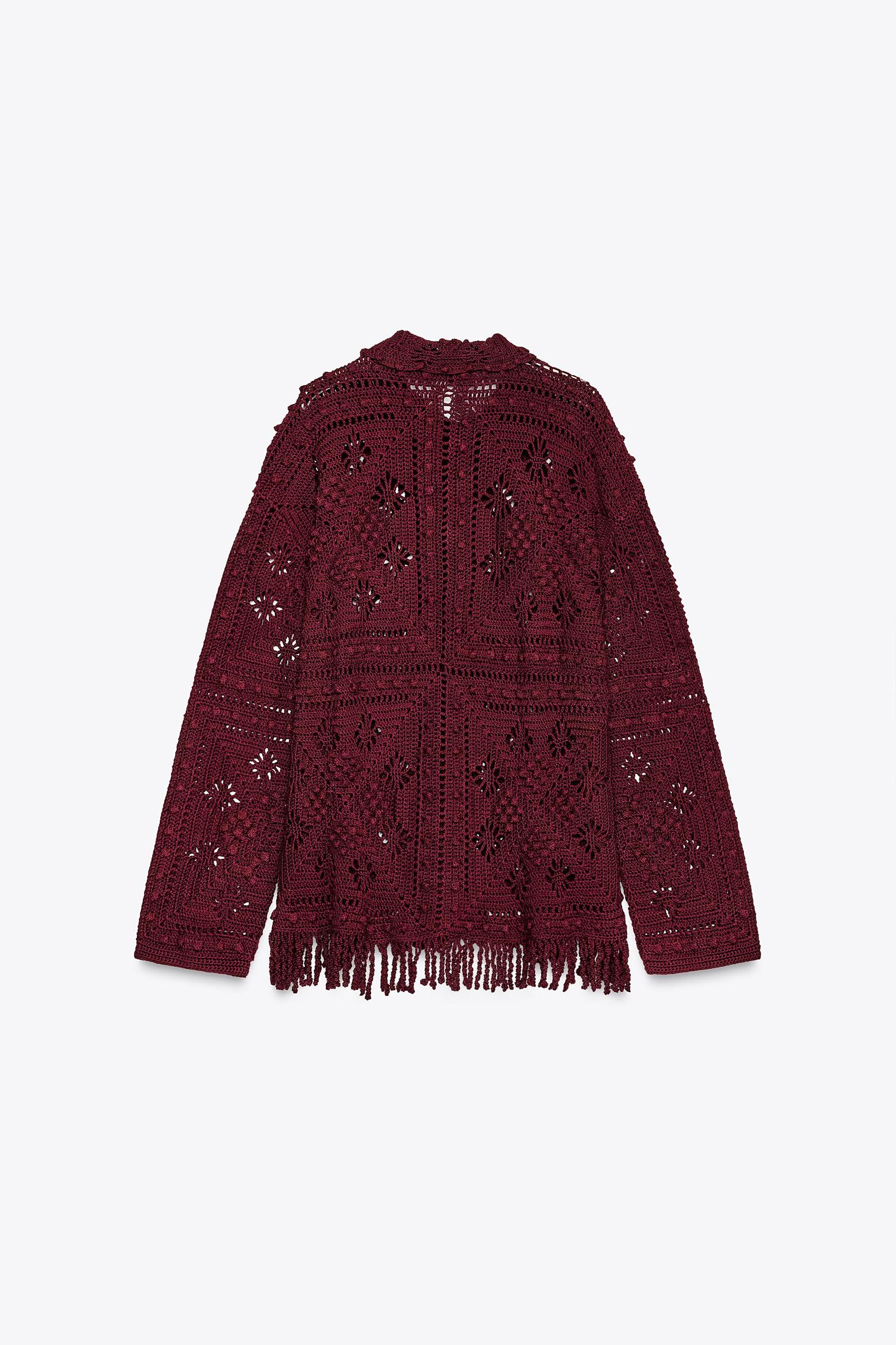 CROCHET KNIT CARDIGAN Product Image