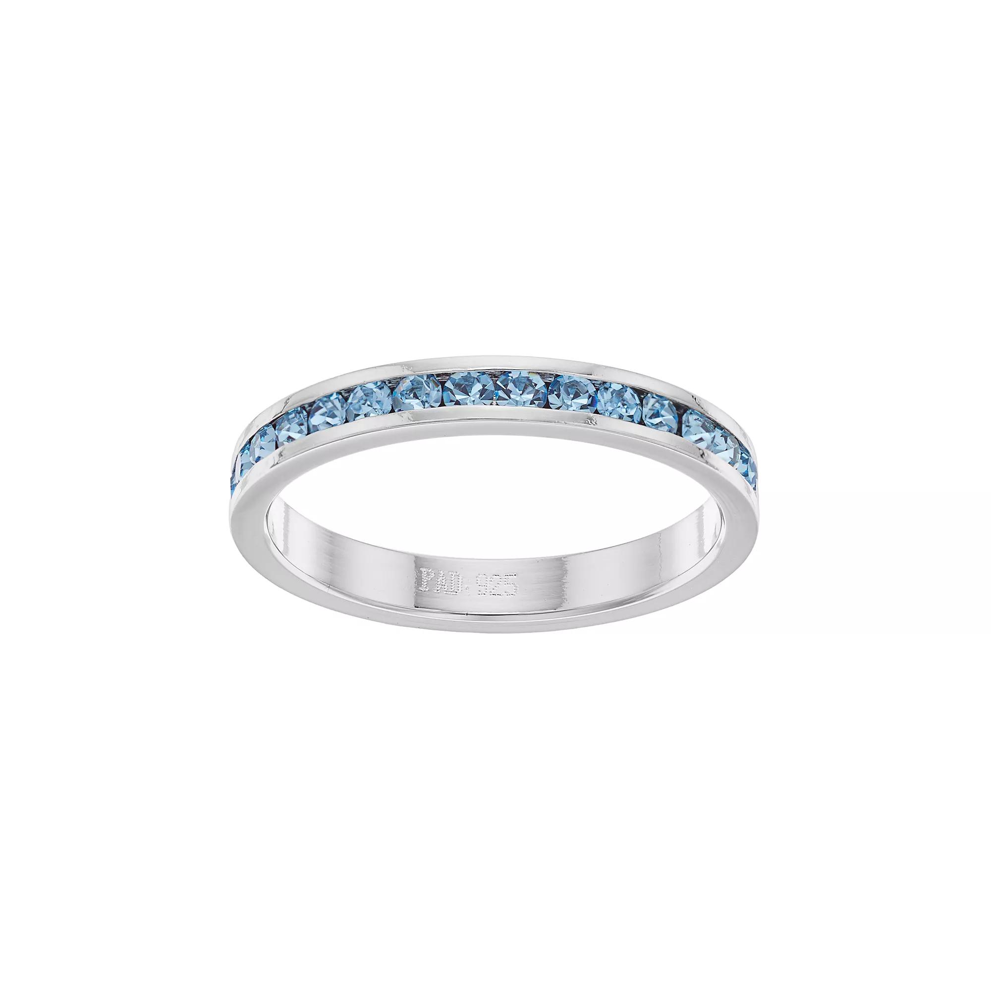 Traditions Jewelry Company Sterling Silver Crystal Birthstone Eternity Ring, Women's,  Product Image