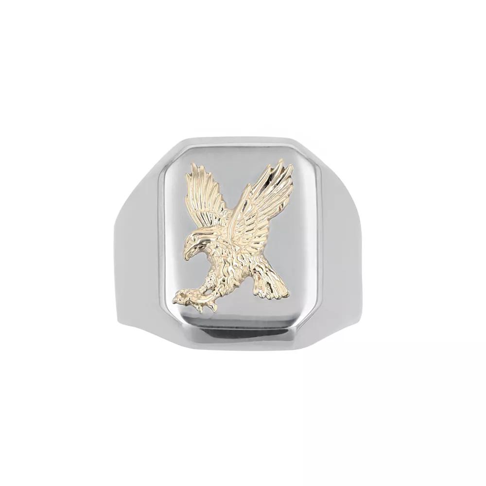 Kristen Kesho 14k Gold Eagle on Stainless Steel Ring, Men's, Size: 11 Product Image