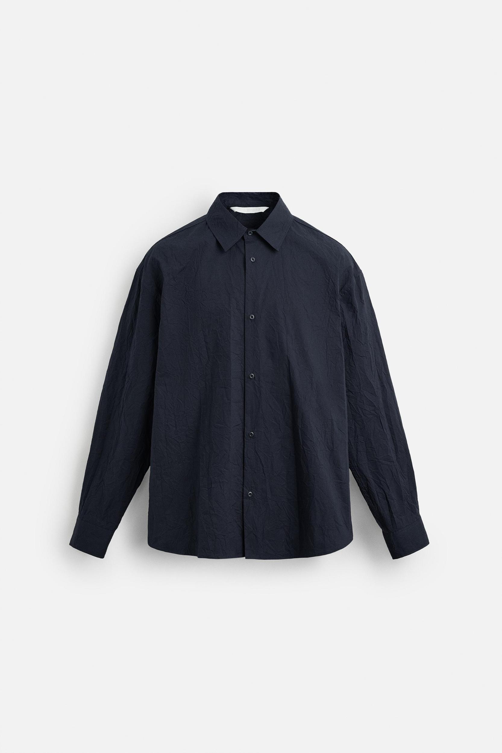 CRINKLED EFFECT COTTON SHIRT Product Image
