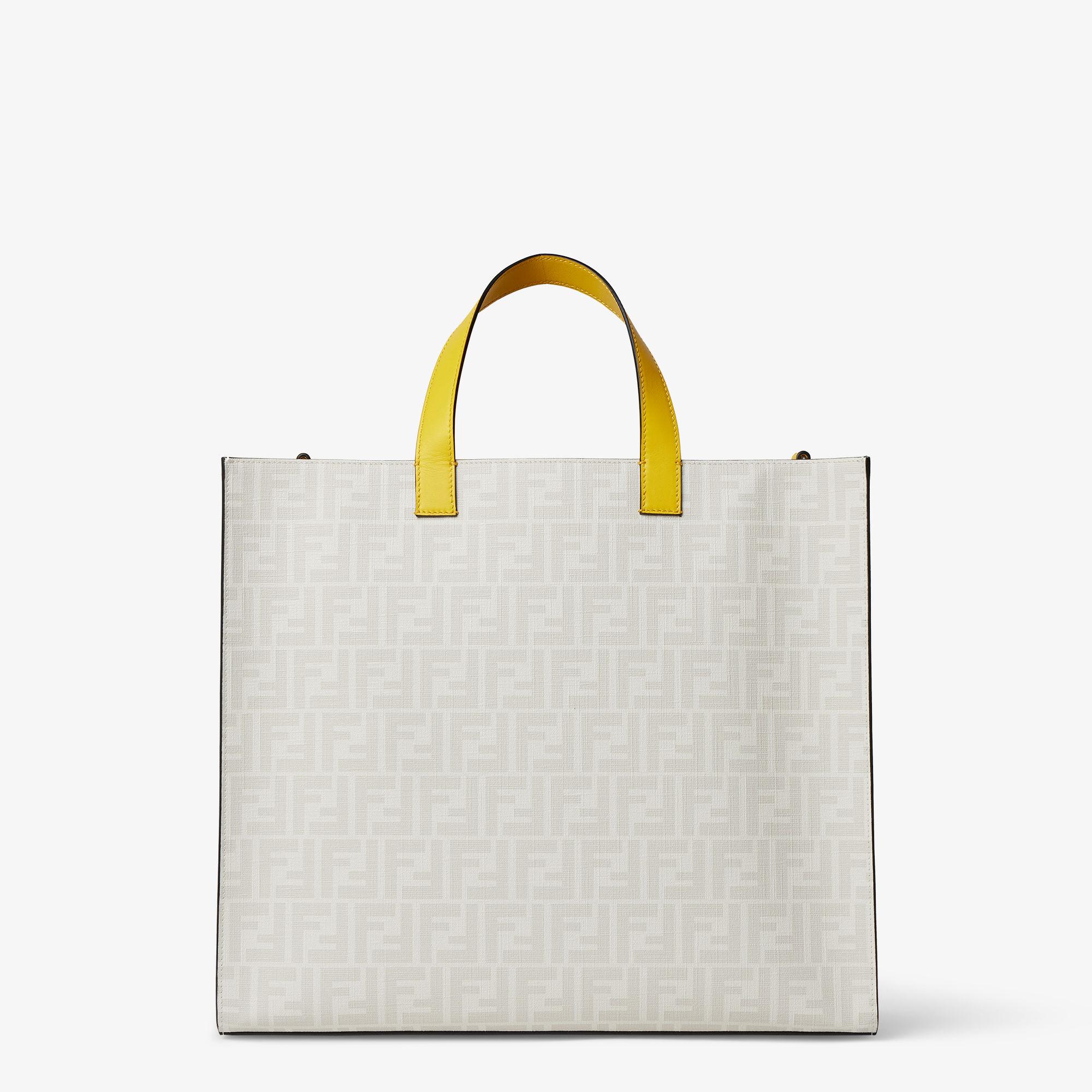 Silvia And The Baguette ShopperWhite FF canvas bag with multicolor print Product Image