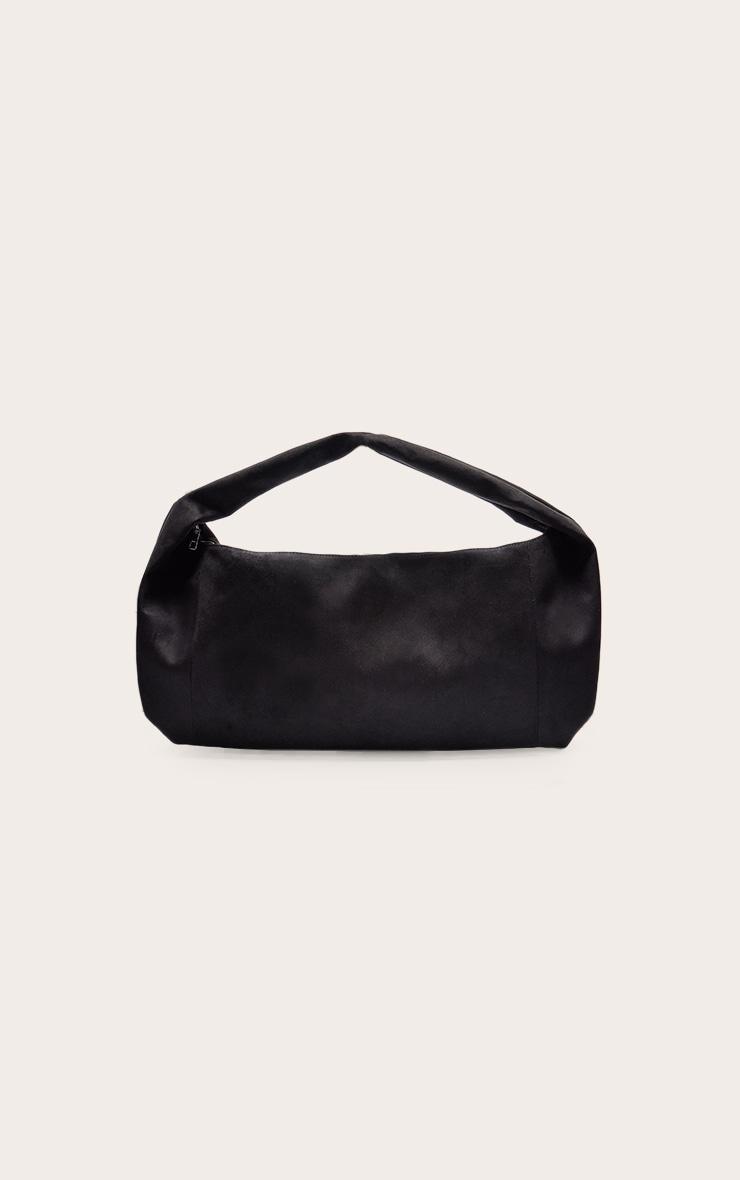 Black Oversized Faux Suede Tote Bag Product Image