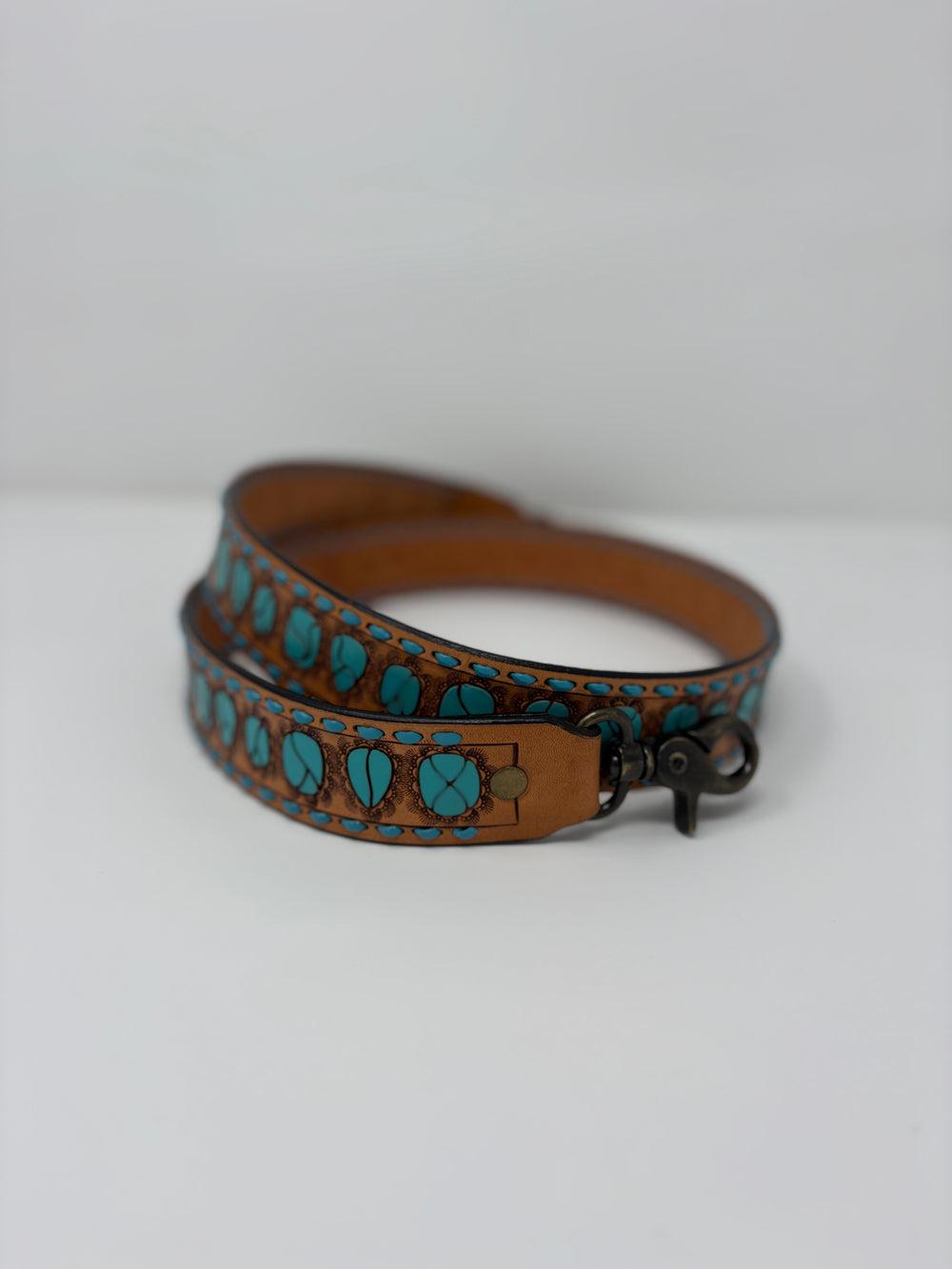 American Darling Tooled Turquoise Purse Strap Product Image
