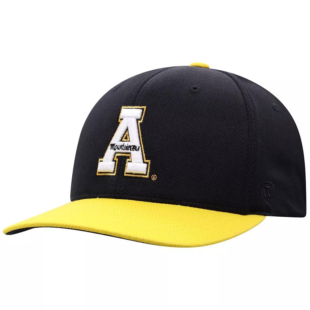 Men's Top of the World Black Appalachian State Mountaineers Reflex Two-Tone Flex Hat, Size: Large/XL, App Black Product Image