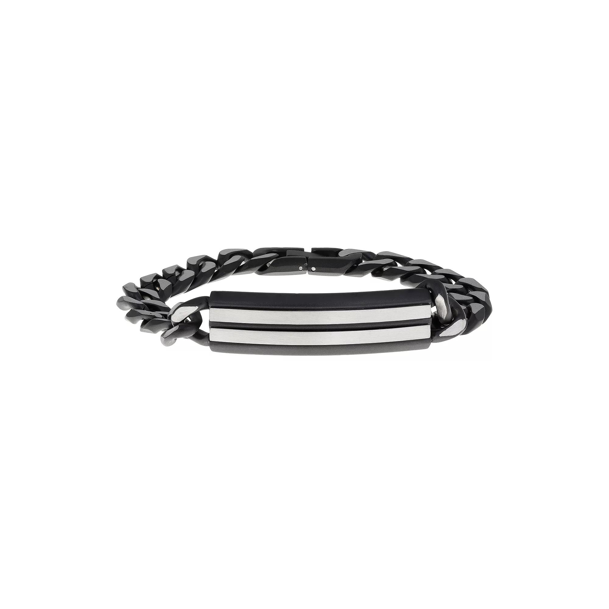 LYNX Men's Stainless Steel Curb Chain Bracelet, Size: 9 Product Image