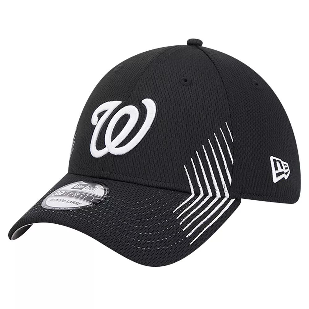 Men's New Era Black Washington Nationals Active Dash Mark 39THIRTY Flex Hat,  Product Image