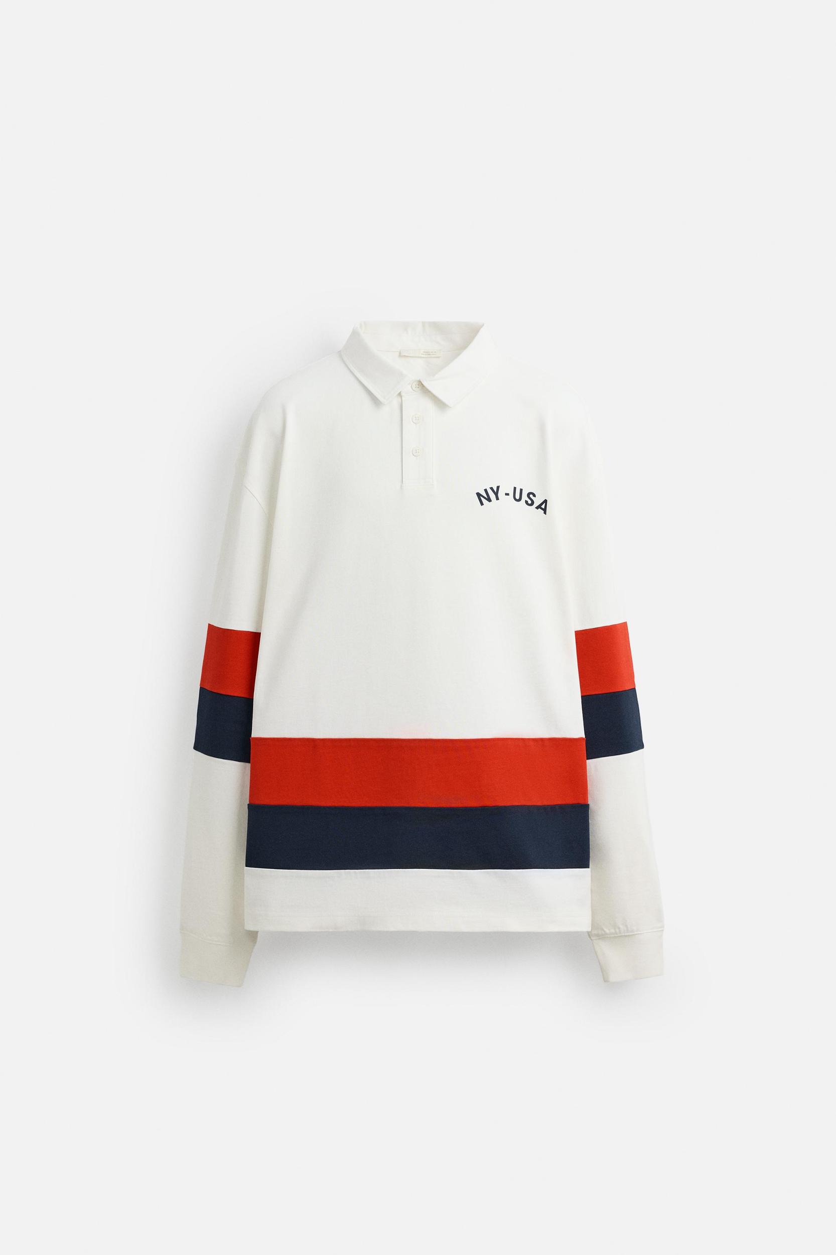 POLO WITH CONTRASTING SIDE STRIPE Product Image