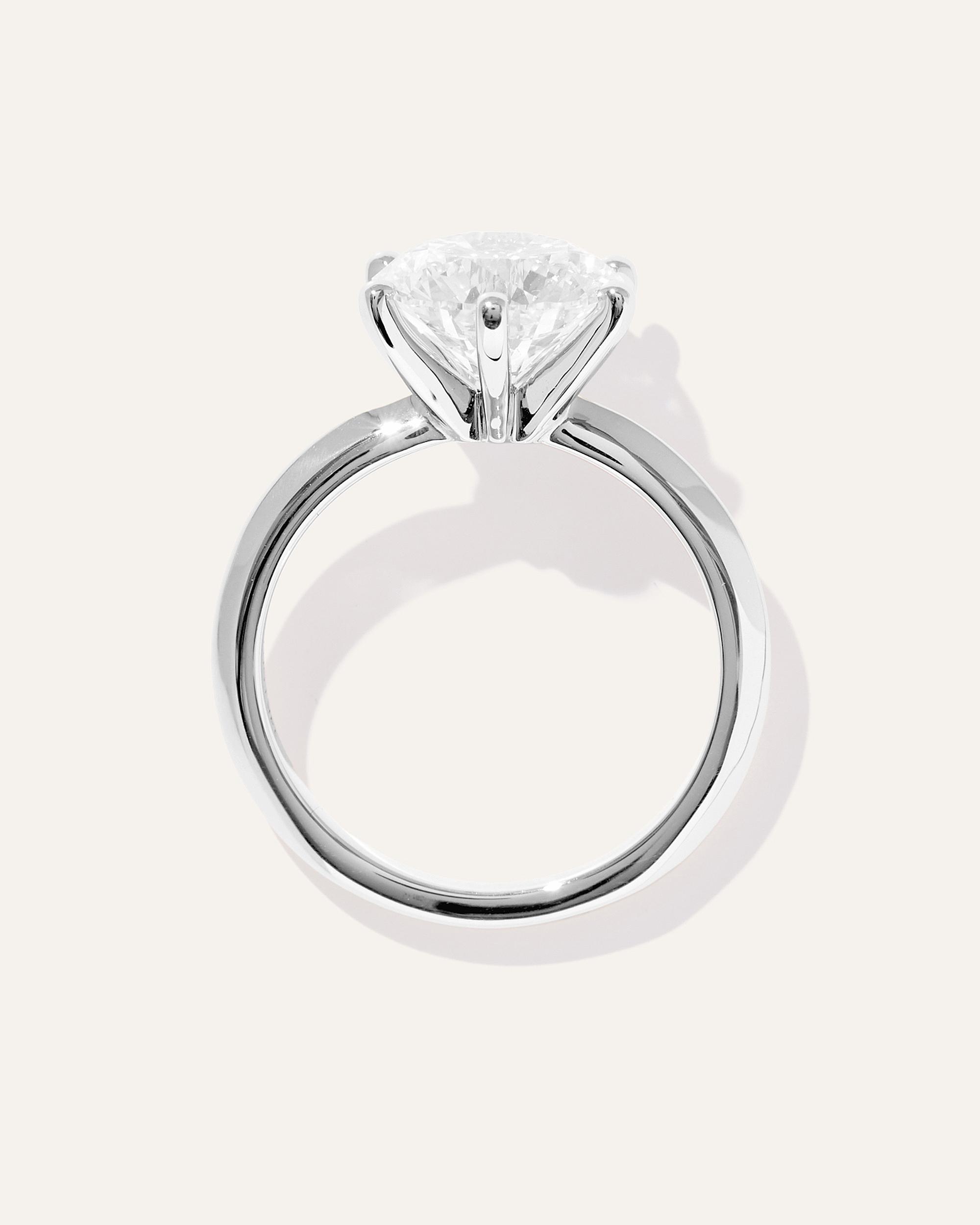 Quince | Women's Lab Grown Diamond Round Six Prong Knife Edge Engagement Ring Product Image