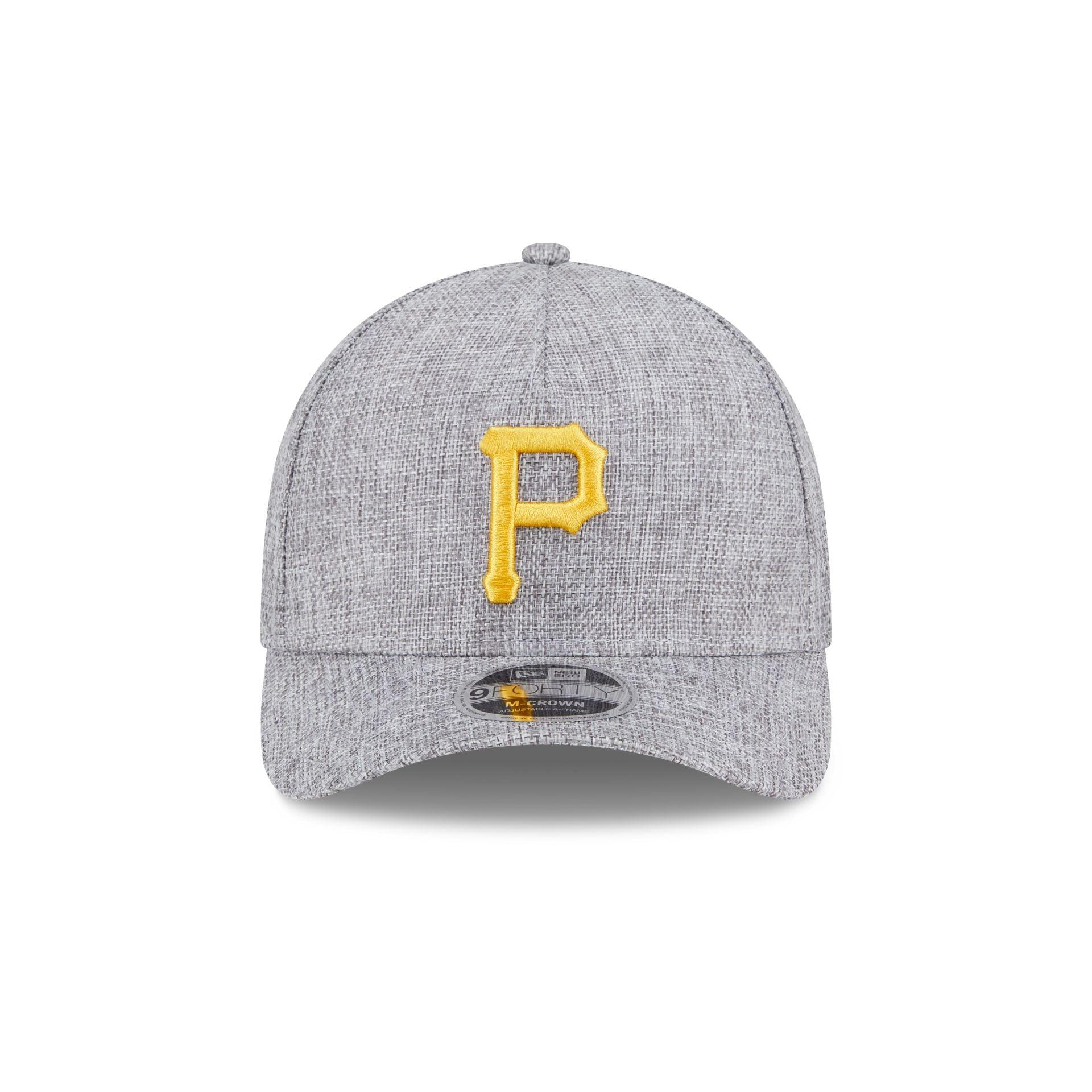 Pittsburgh Pirates Cotton Weave Gray 9FORTY M-Crown A-Frame Snapback Hat Male Product Image