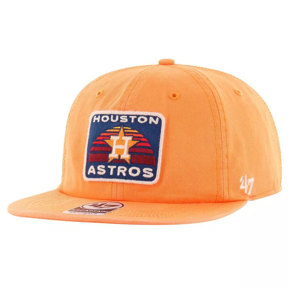 Men's '47 Orange Houston Astros Cypress Captain Snapback Hat Product Image