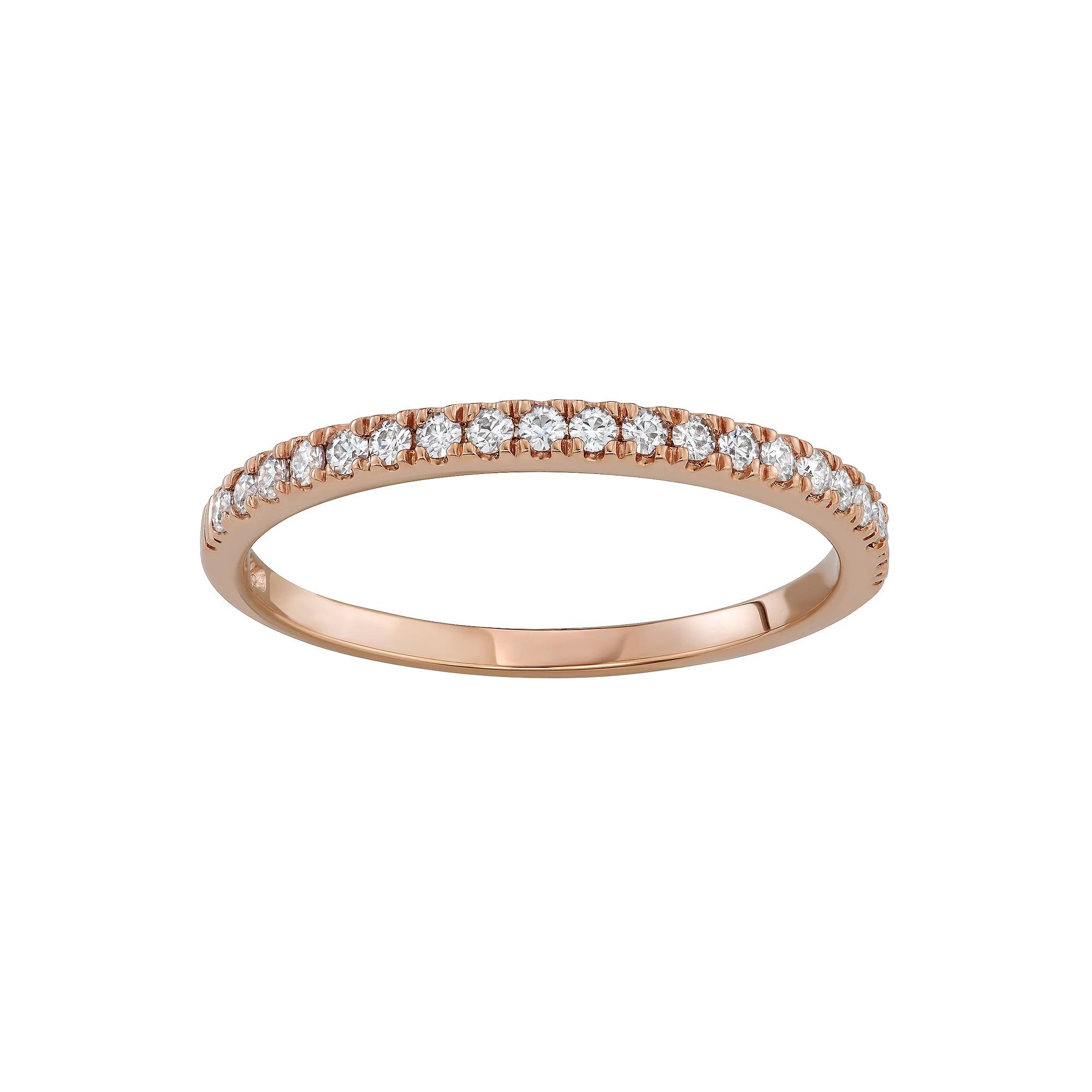 Charles & Colvard 14k Gold 1/4 Carat T.W. Lab-Created Moissanite Wedding Band, Women's,  Product Image