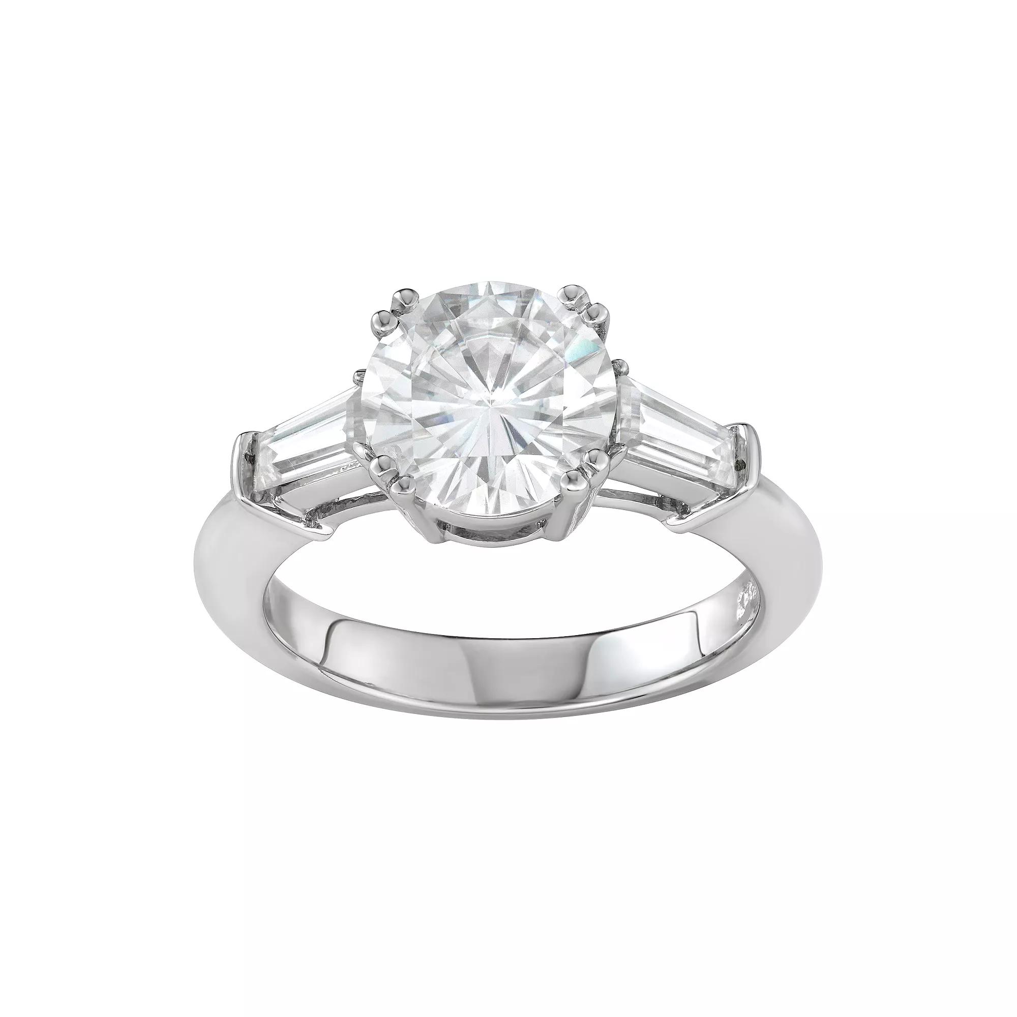 Charles & Colvard 14k White Gold 2 1/4 Carat T.W. Lab-Created Moissanite Engagement Ring, Women's, Size: 5, 14k Whgold Product Image