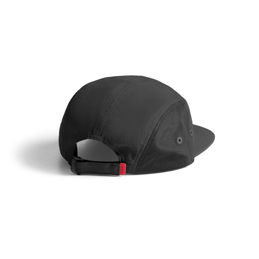 0814. 5-Panel Run Cap - Black/Black"ASRV" Product Image