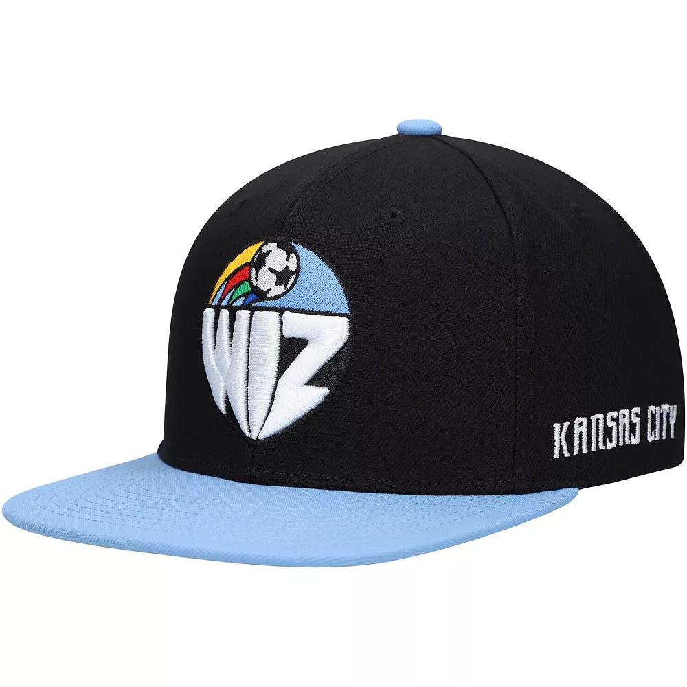 Men's Mitchell & Ness Black Sporting Kansas City Throwback Logo Snapback Hat Product Image