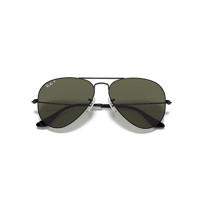 Ray-Ban Aviator Classic Sunglasses Frame Green Lenses Polarized Product Image