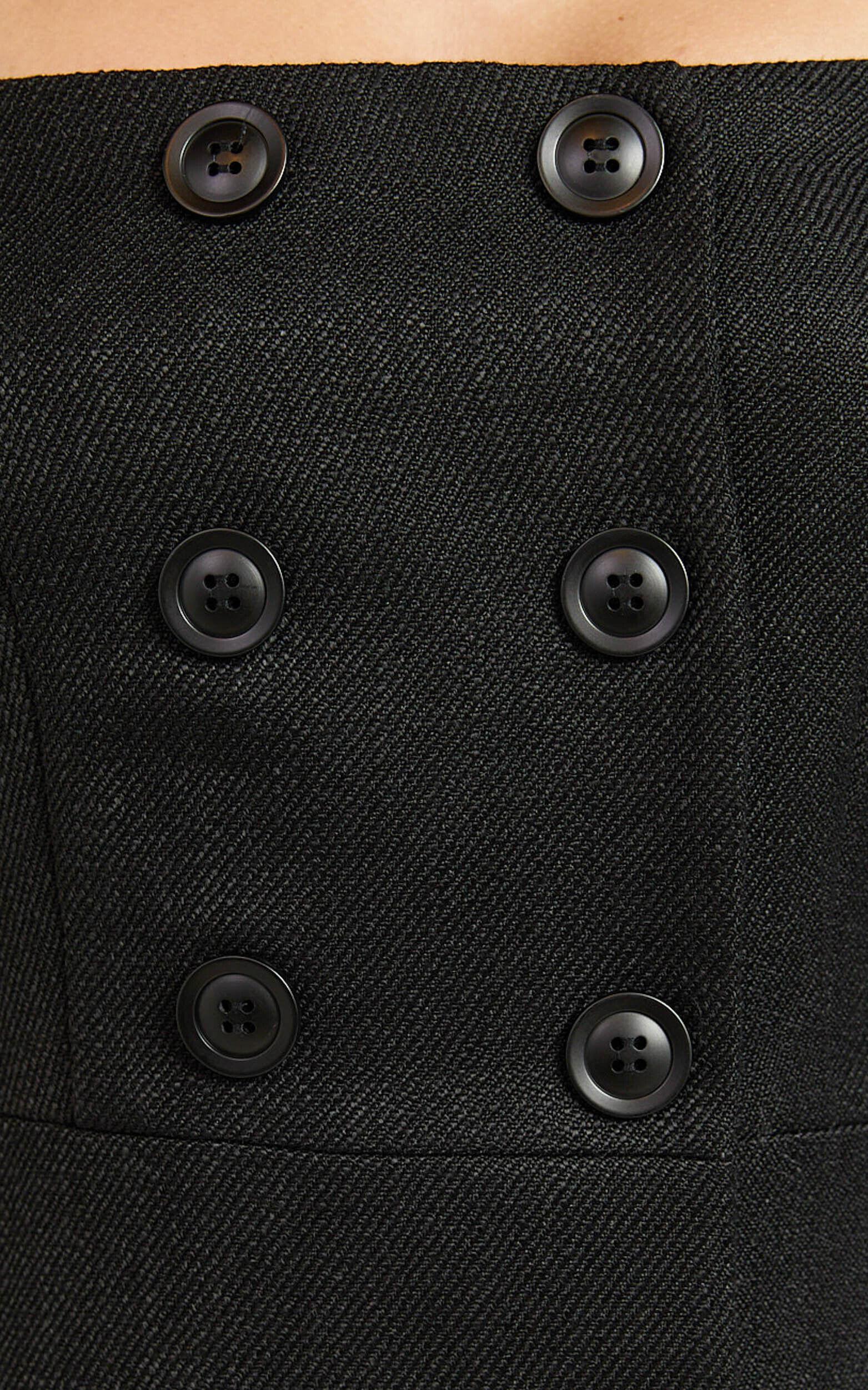 Tonia Dress - Boucle Button Detail Dress in Black Product Image