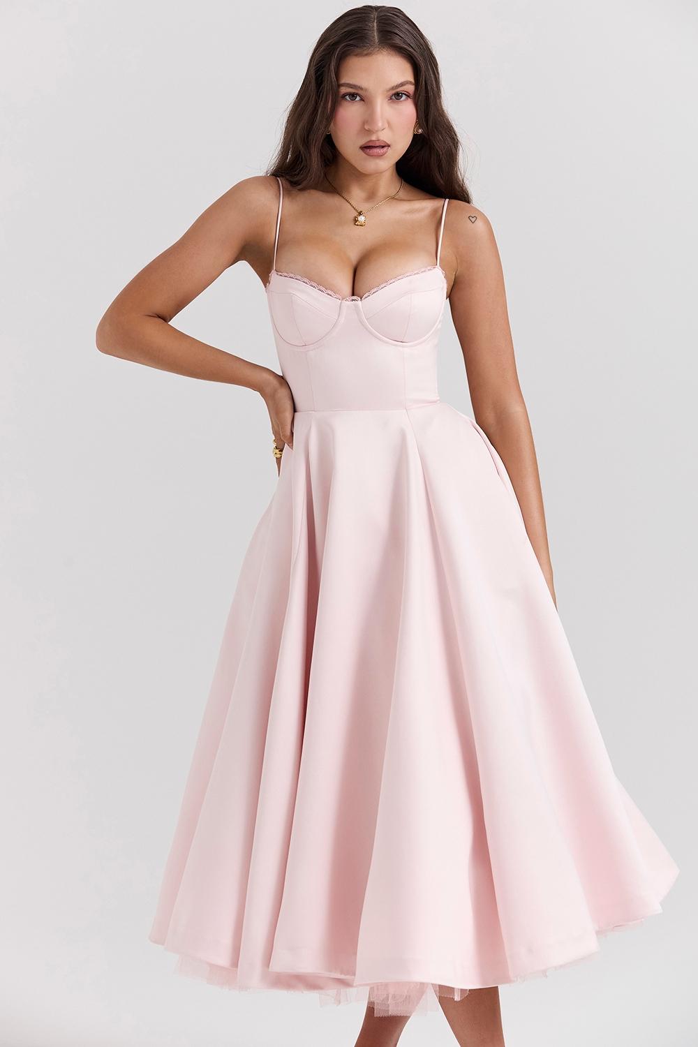 Mademoiselle  ballerina pink midi dress Product Image