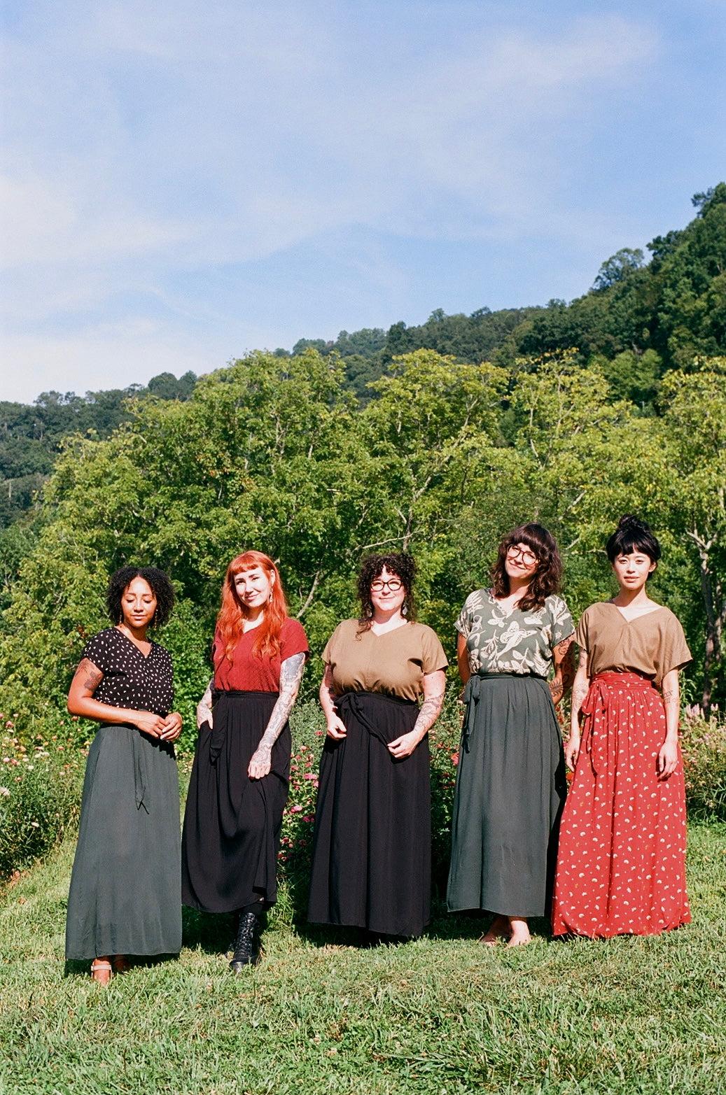 Maxi Wrap Skirt in Emerald Crepe Product Image