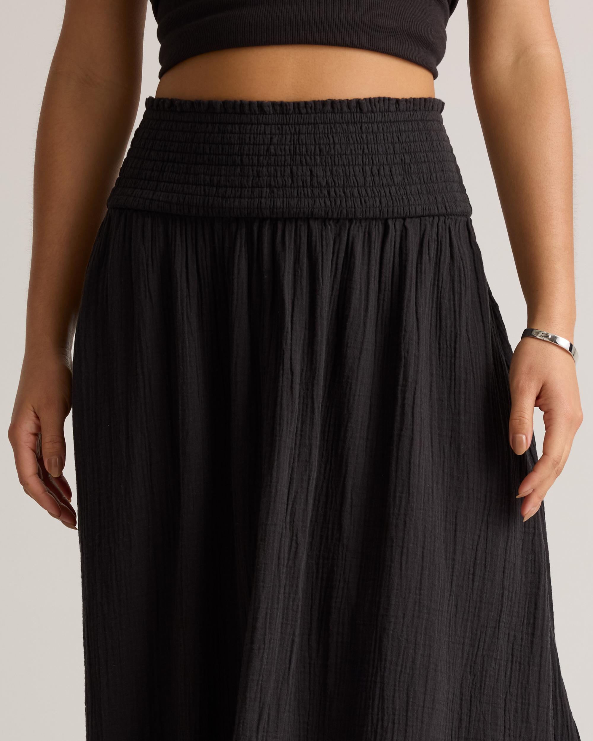 Quince | Women's Gauze Smocked Maxi Skirt Organic Cotton Product Image