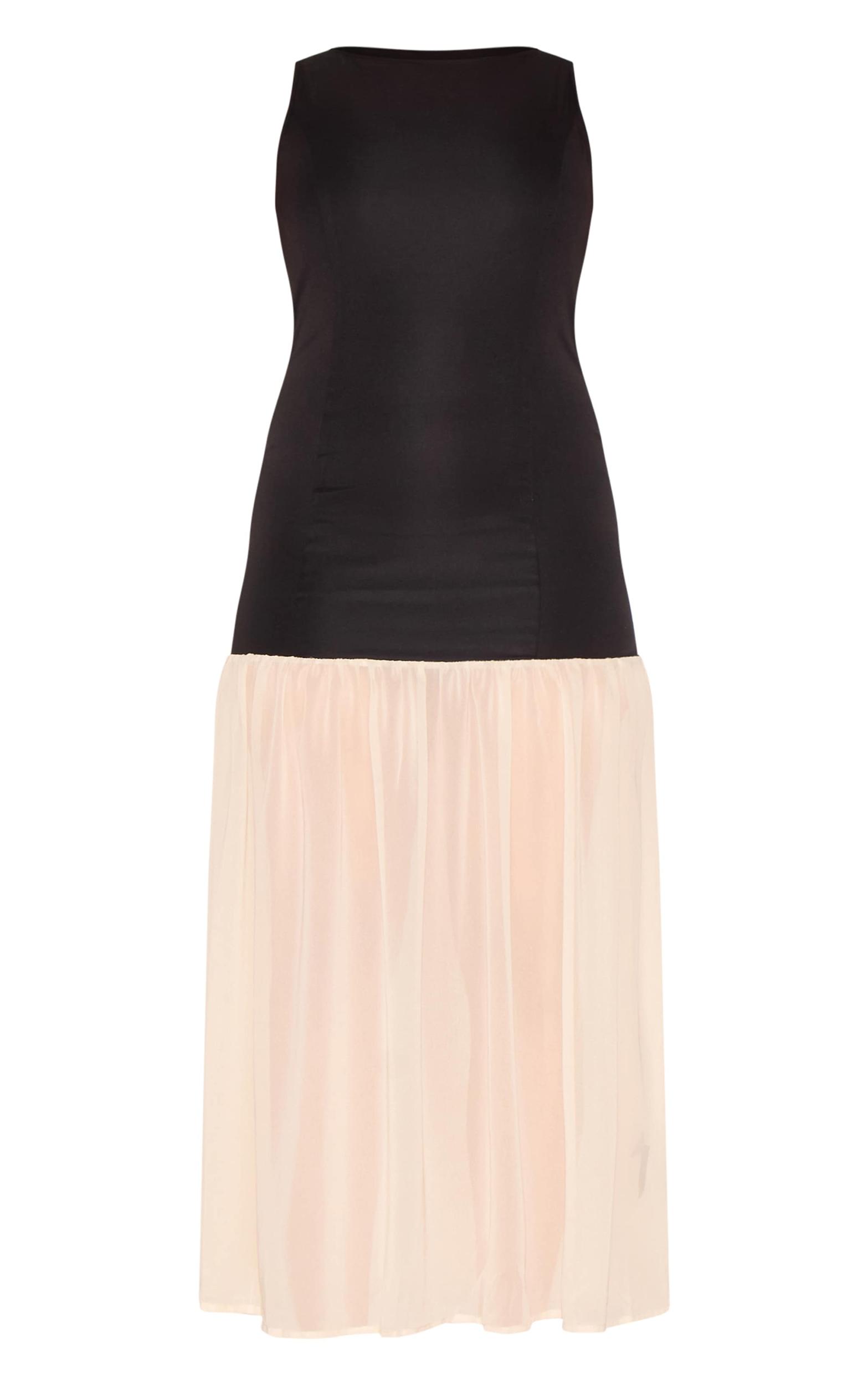 Shape Black Boat Neck Dropped Waist Maxi Dress Product Image