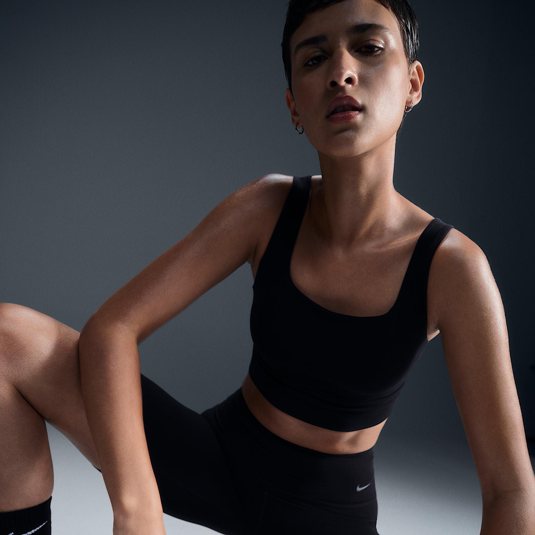 Nike Womens Zenvy Medium-Support Padded Longline Sports Bra | DO6619-010 Product Image