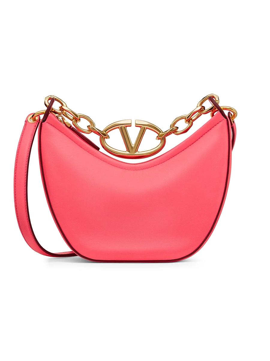 Womens VLogo Moon Mini Hobo Bag in Nappa Leather Product Image