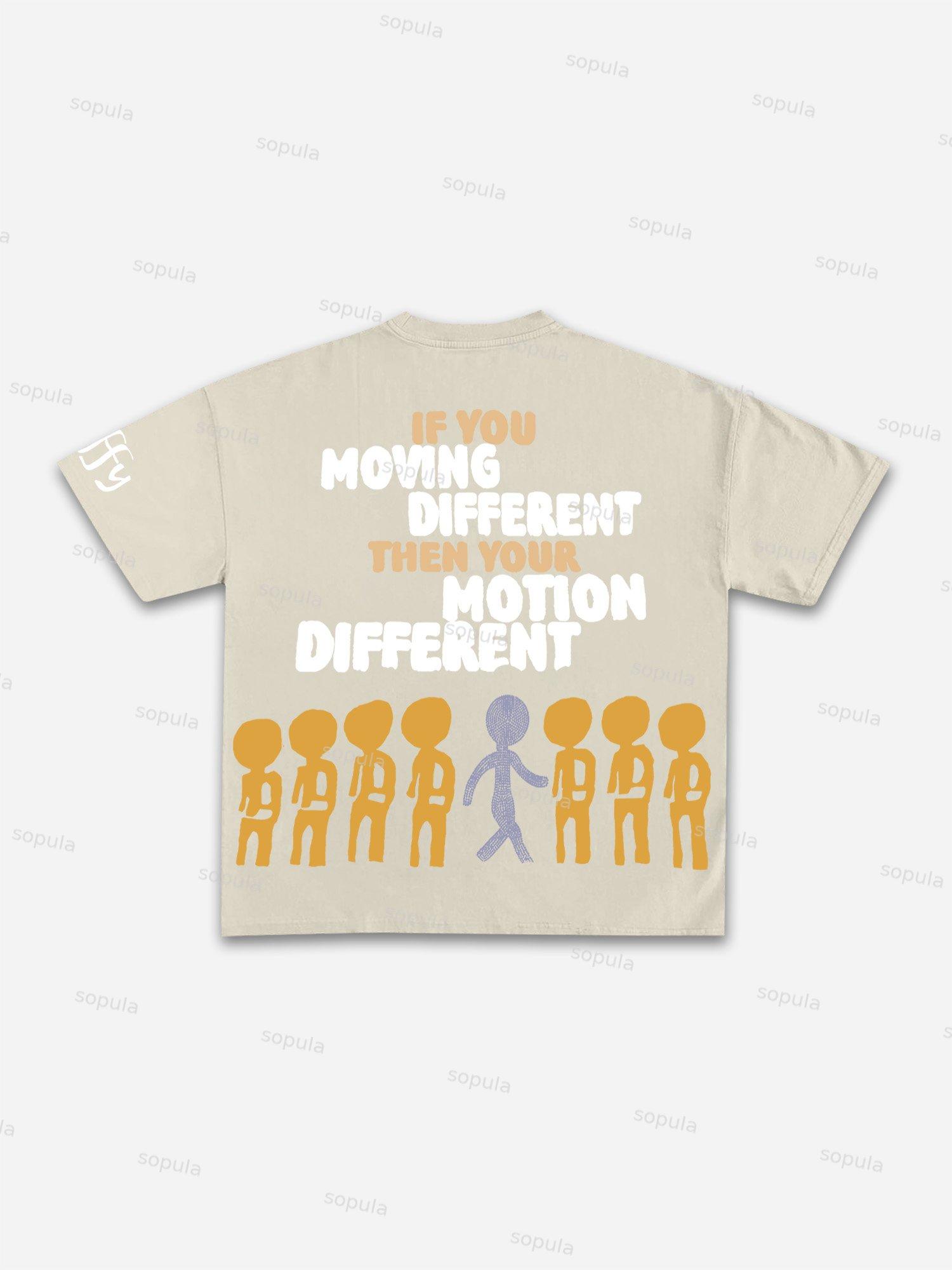 Vintage Motion Different Graphic 100% Cotton Short Sleeve T-Shirt Product Image