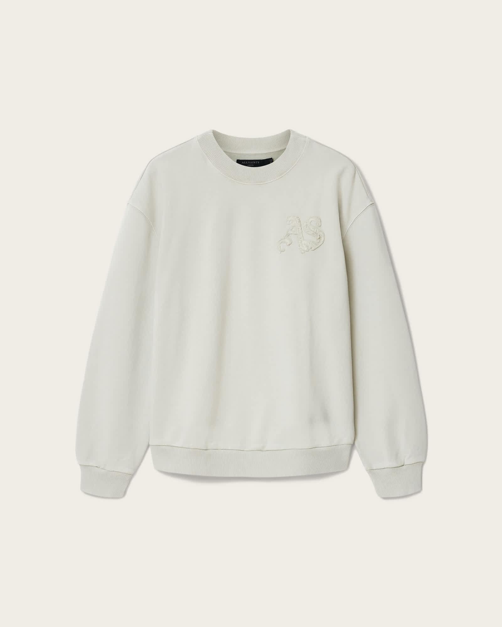 Insignia Crew Neck Cotton Sweatshirt Sea Green | ALLSAINTS US Product Image