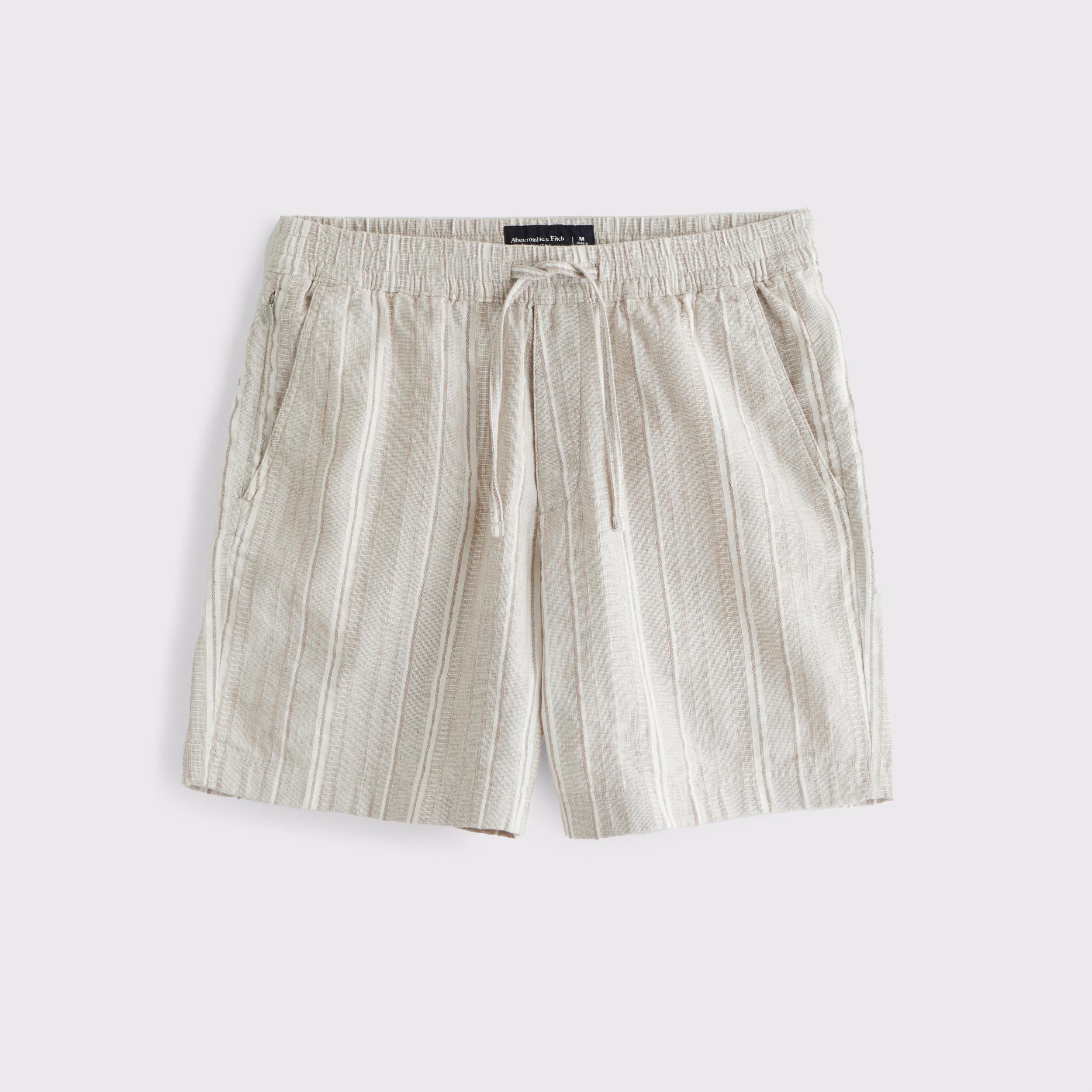 Relaxed Linen-Blend Pull-On Short Product Image