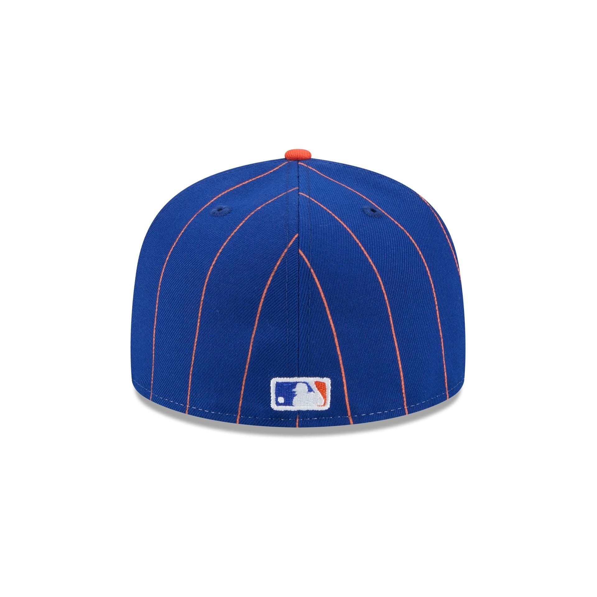 New York Mets Pinstripe League Pin 59FIFTY Fitted Hat Male Product Image