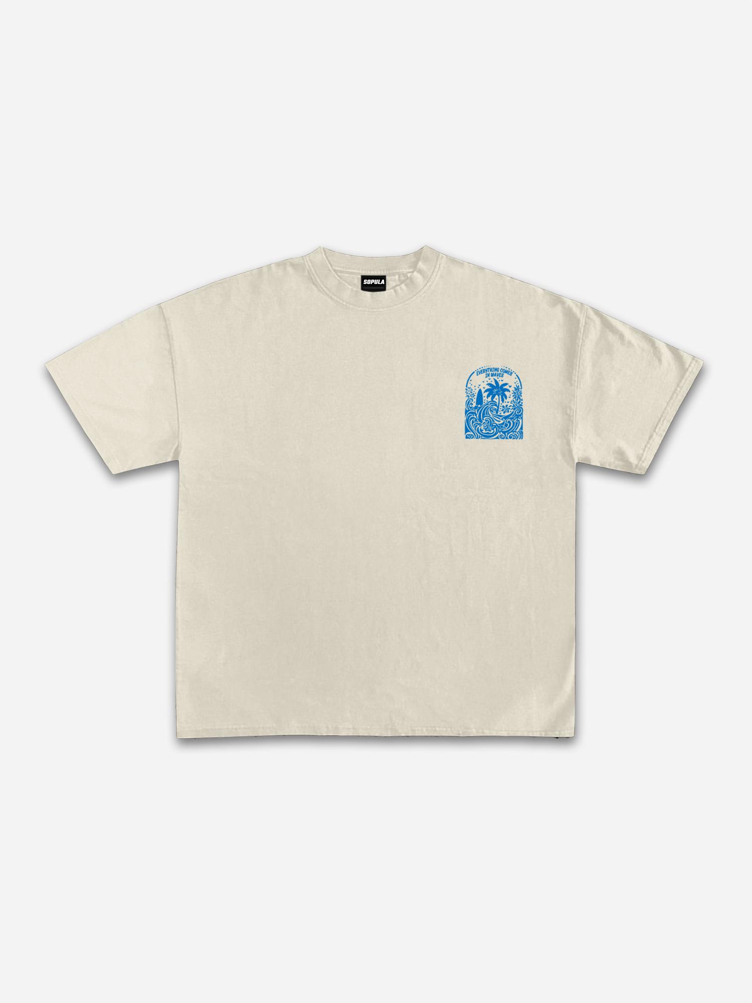 Sopula Everything Comes In Waves Casual Graphic Cotton T-shirt Product Image