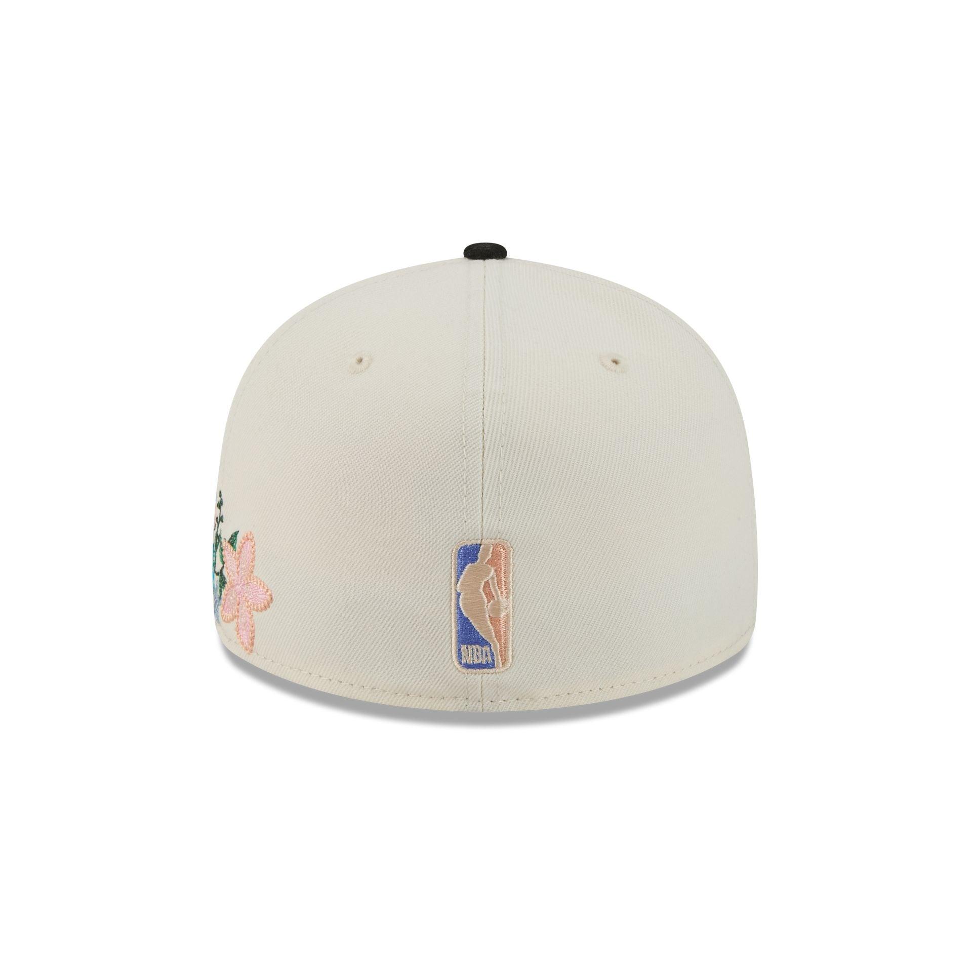 Miami Heat Tonal Florals White 59FIFTY Fitted Hat Male Product Image
