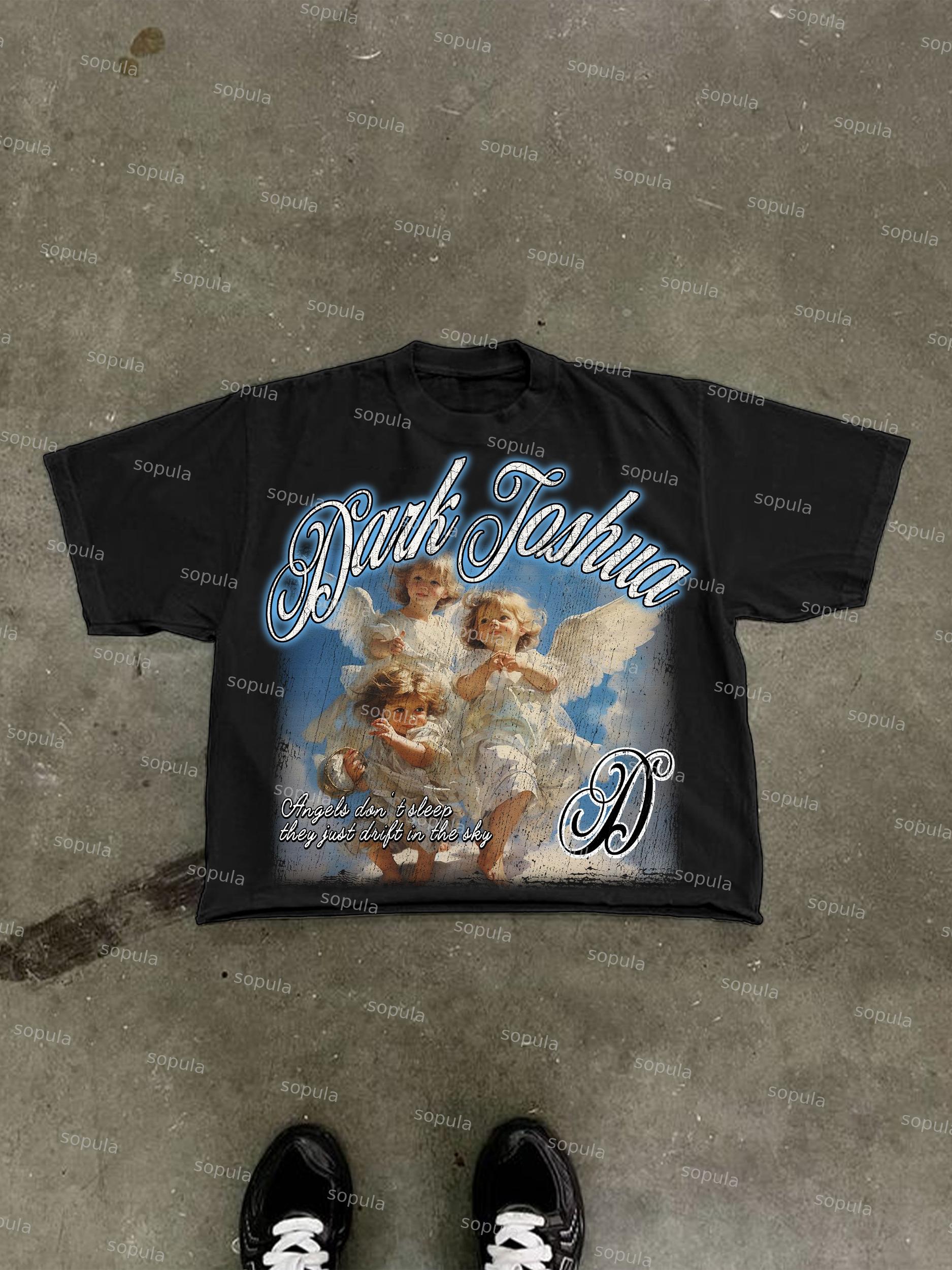 Angelthic Angel Playful Graphic Cotton T-shirt Product Image