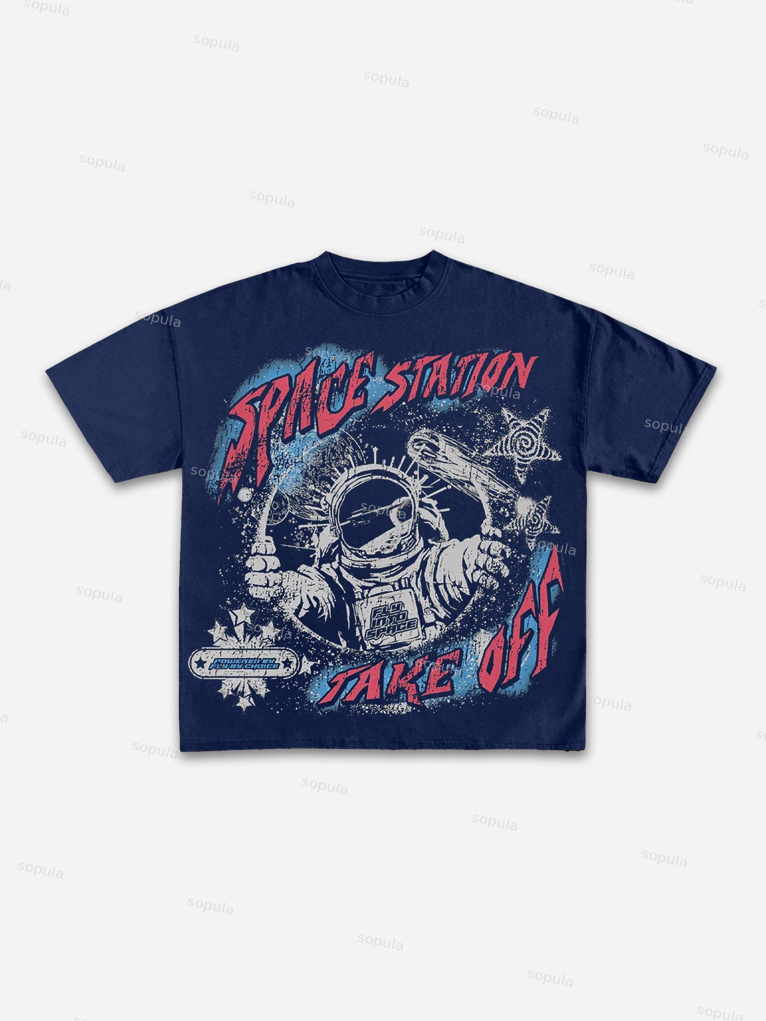 Fly By Choice X Spacestation Graphic Print Cotton T-shirt Product Image