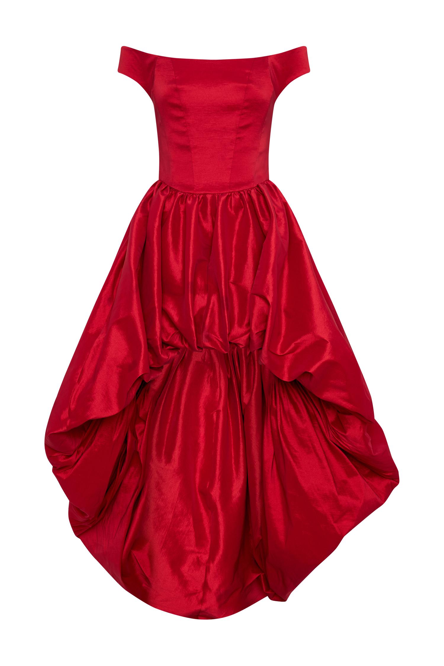 Amelia Bubble Maxi Dress - Ruby Red Product Image