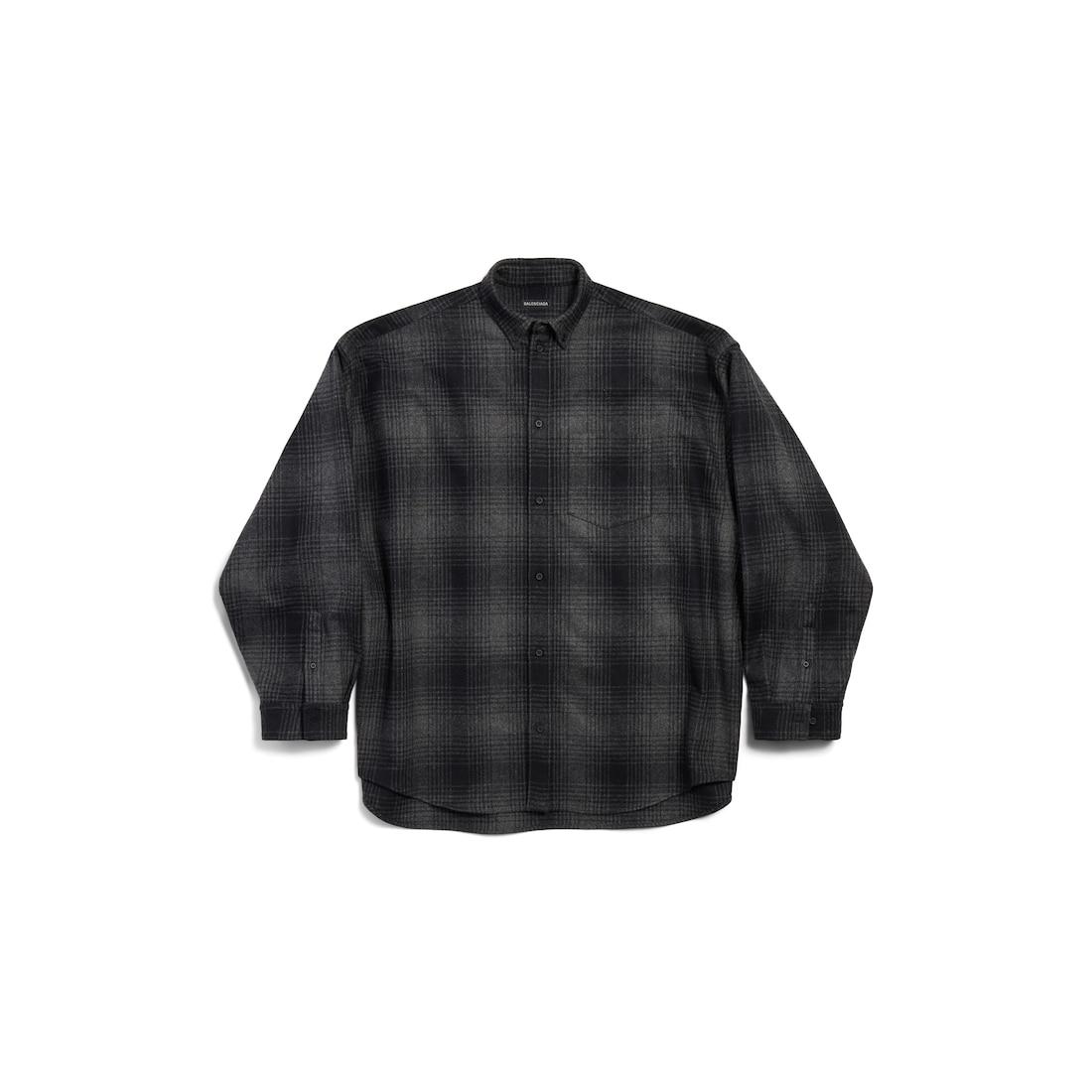 Men's Balenciaga Oversized Shirt in Grey/black Product Image