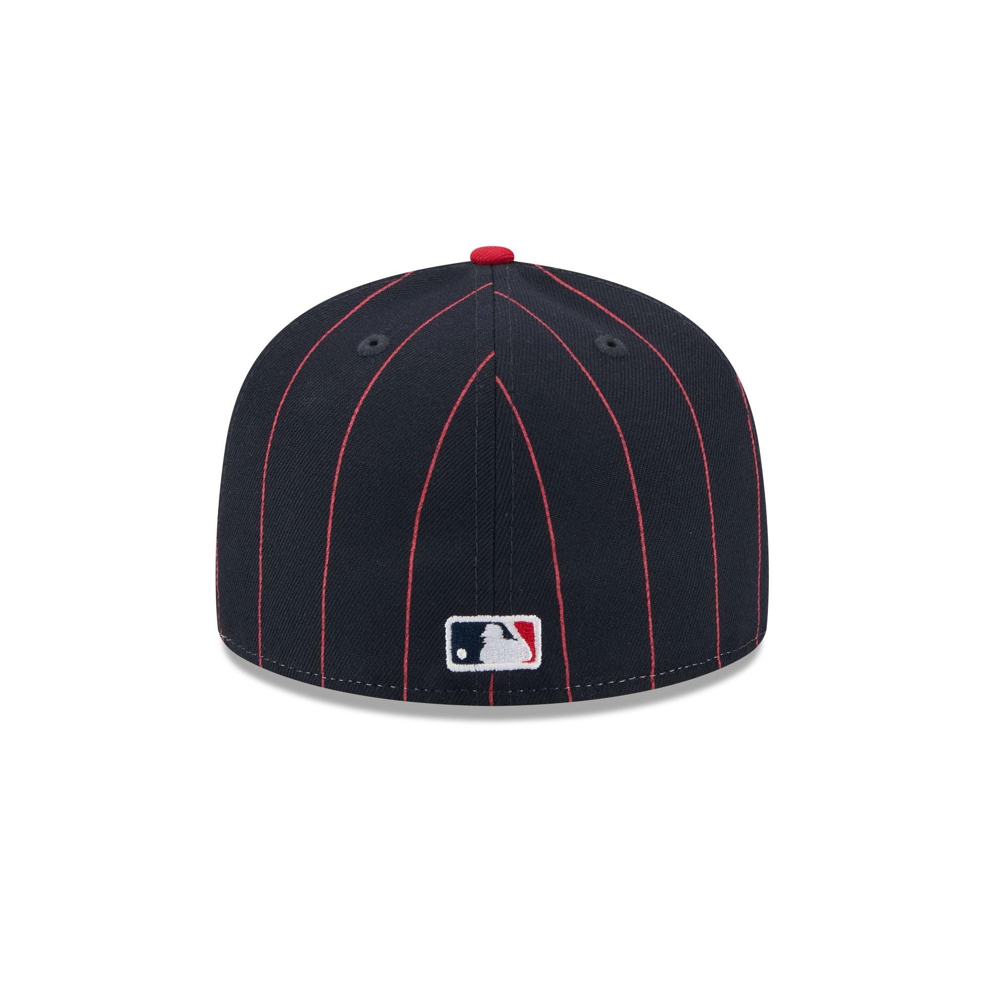 Cleveland Guardians Pinstripe League Pin 59FIFTY Fitted Hat Male Product Image